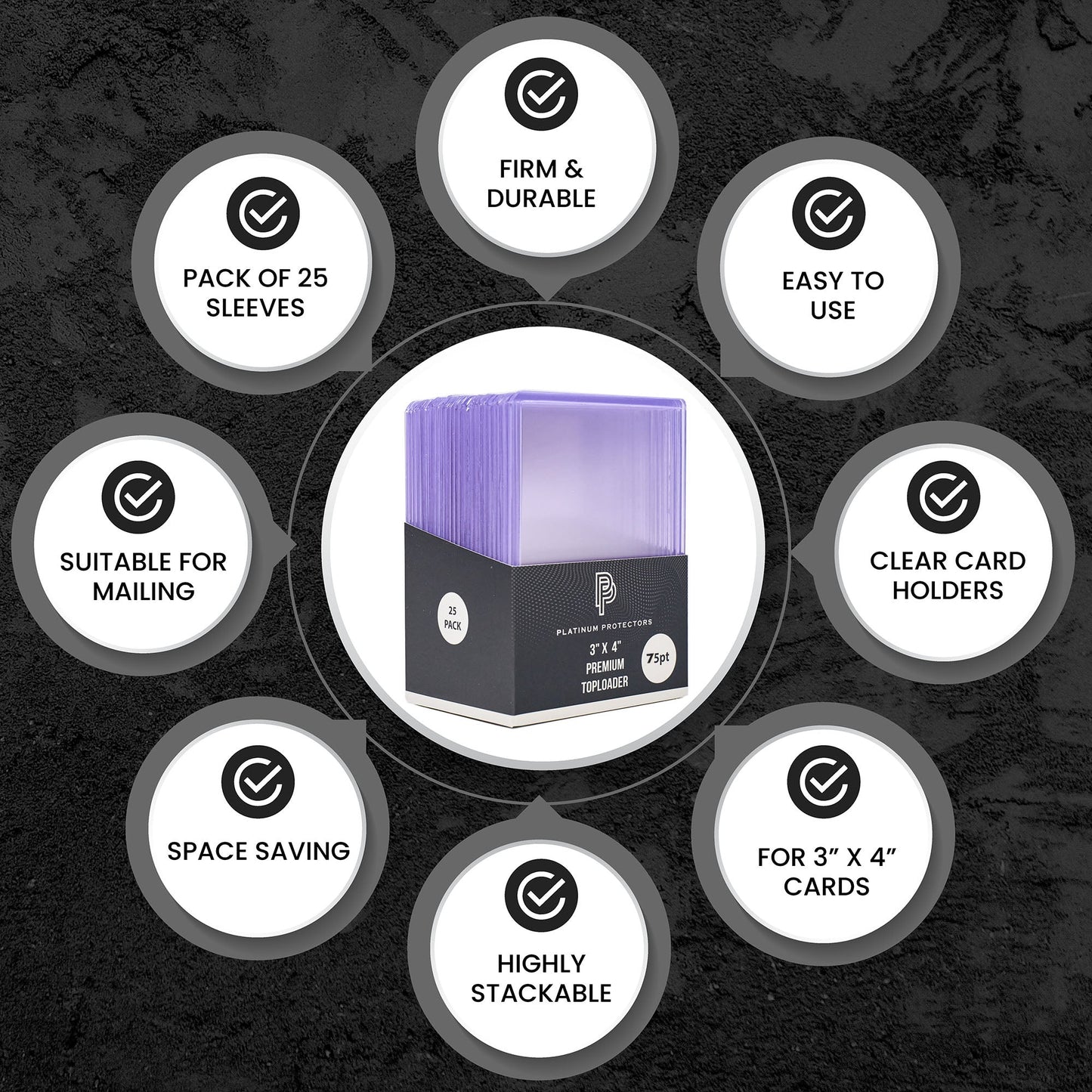 Platinum Protectors Premium Toploaders for Trading Cards - 75 pt