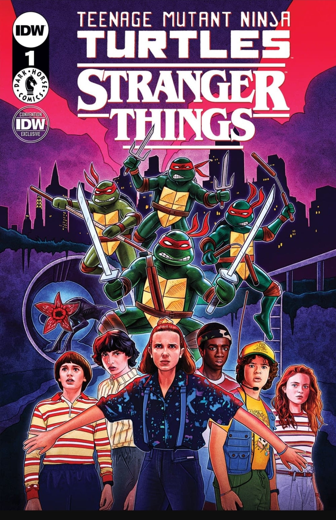 TMNT Stranger Things #1 Foil Variant Cover SDCC Comic Con 2023 Exclusive IDW