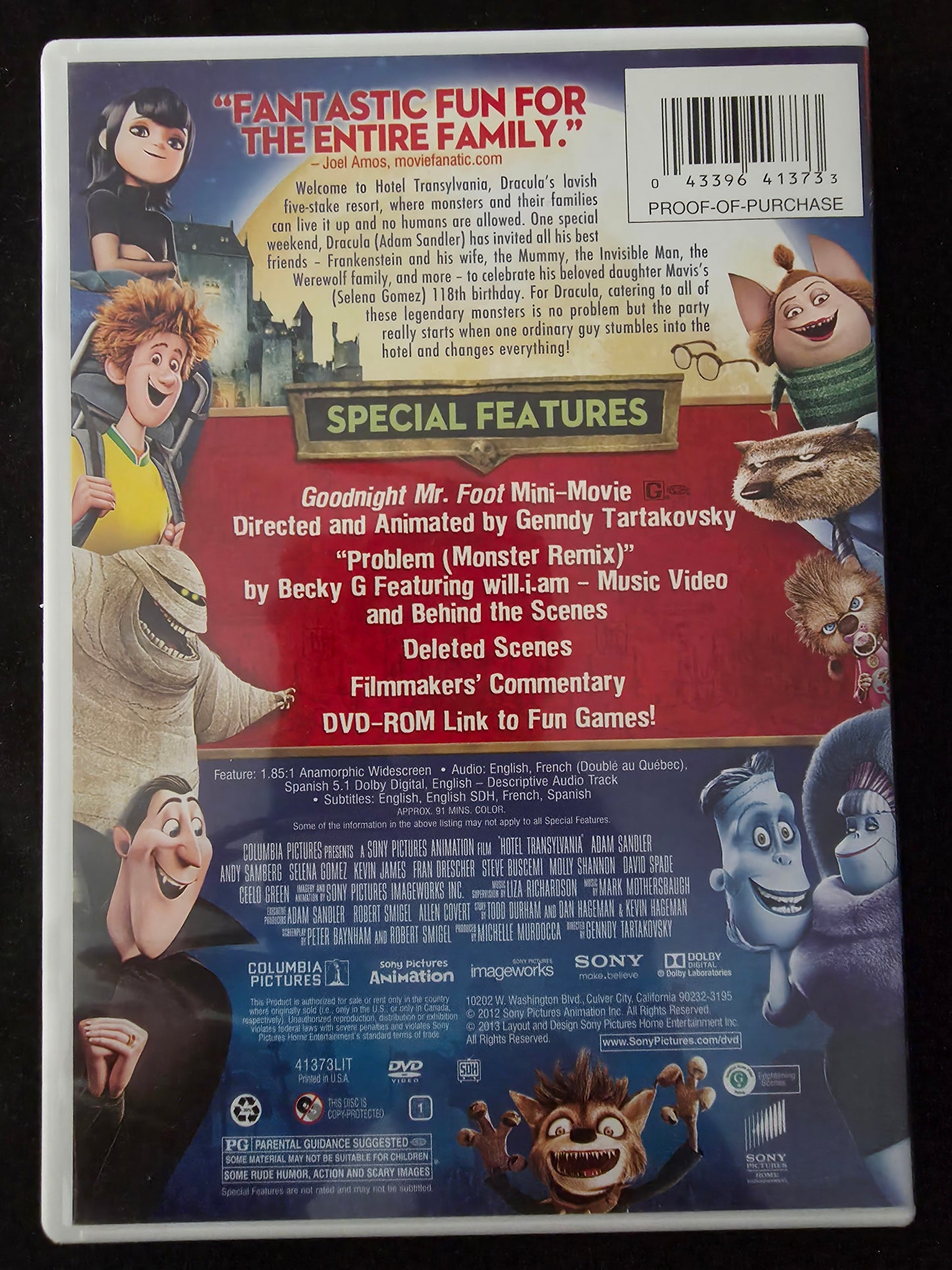 Hotel Transylvania (DVD, 2012) Adam Sandler. Selena Gomez. Kevin James. Comedy