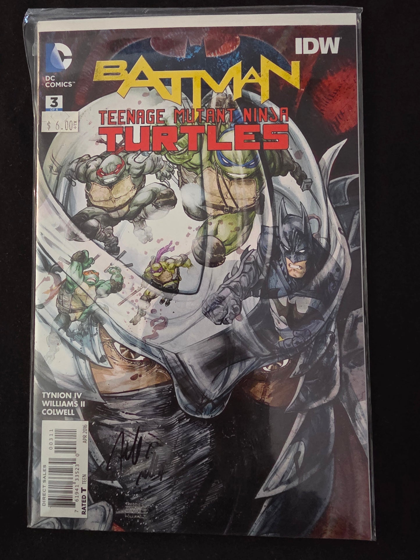 Batman Teenage Mutant Ninja Turtles #3 DC IDW 2015 TMNT 1st Print signed by Freddie Williams no COA