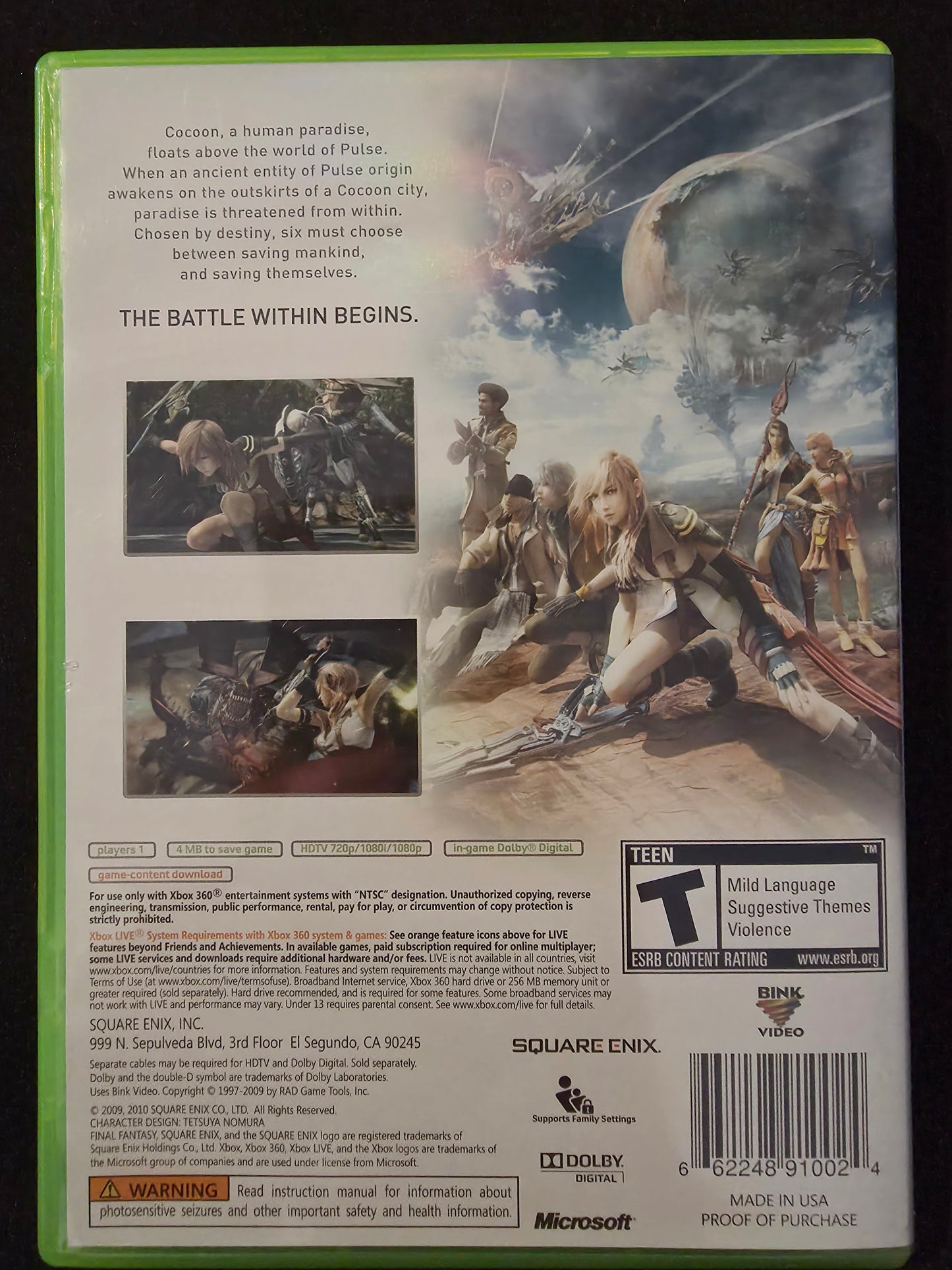 Final Fantasy XIII (Microsoft Xbox 360, 2010) CIB w/ Manual
