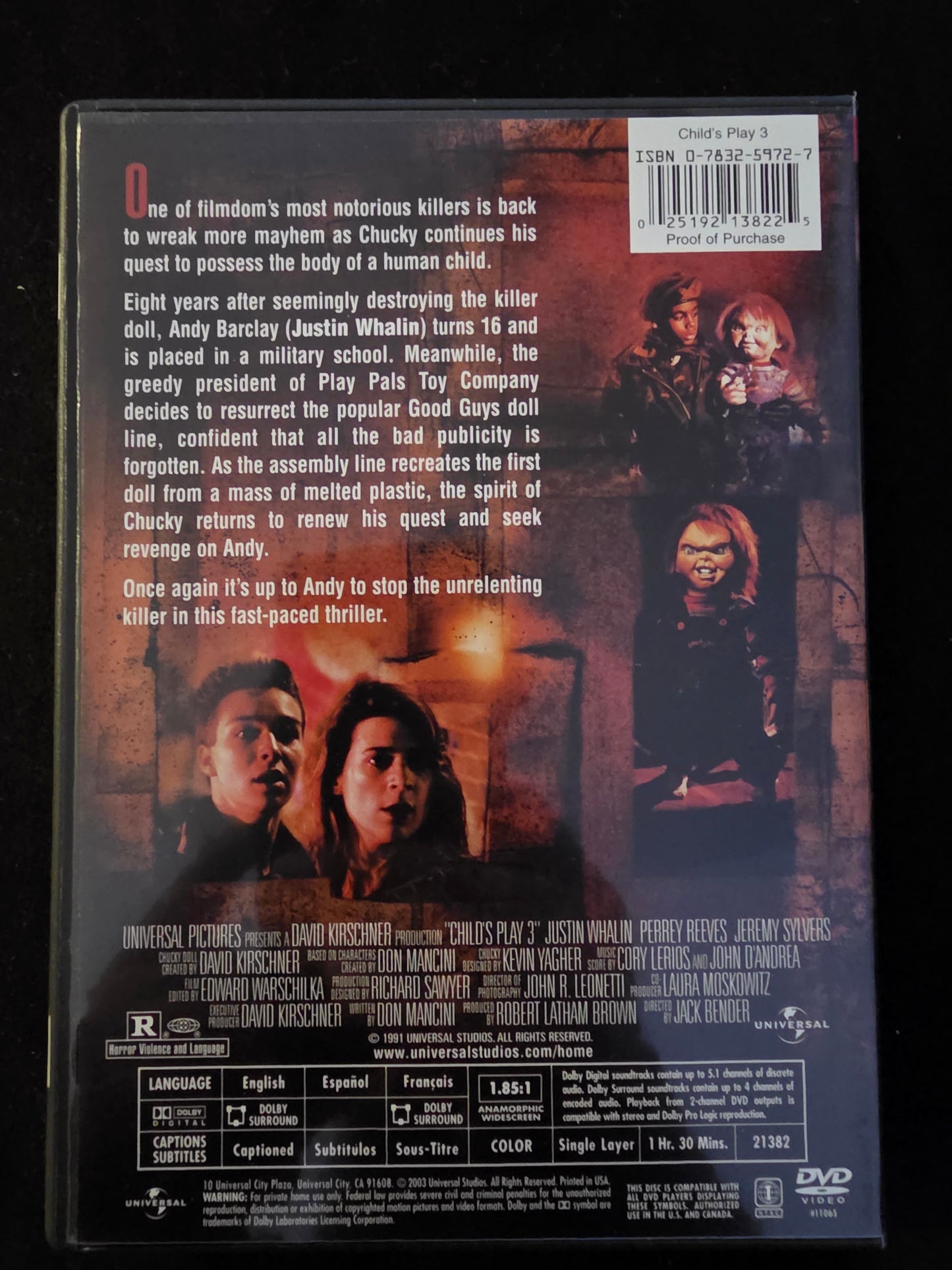 Child's Play 3 (DVD, 1991)