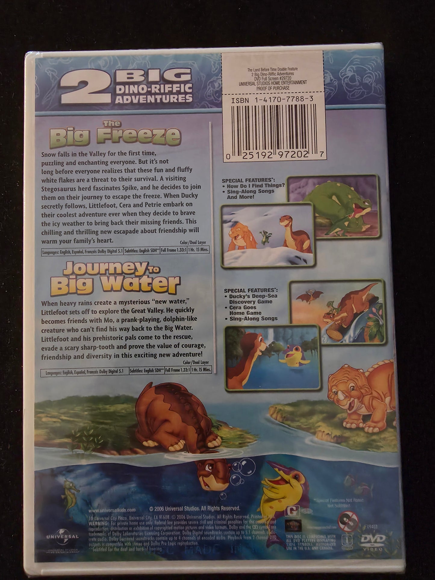 The Land Before Time: 2 Big Dino-Riffic Adventures (DVD, 2006) NEW