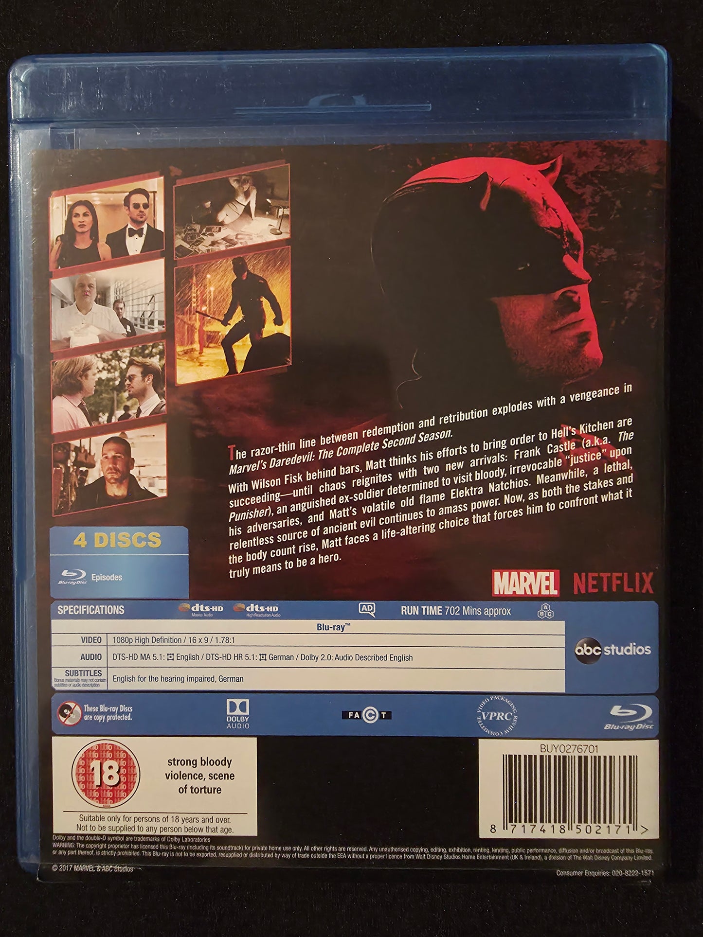 Marvel's Daredevil: the Complete Second Season (Blu-ray, 2016)