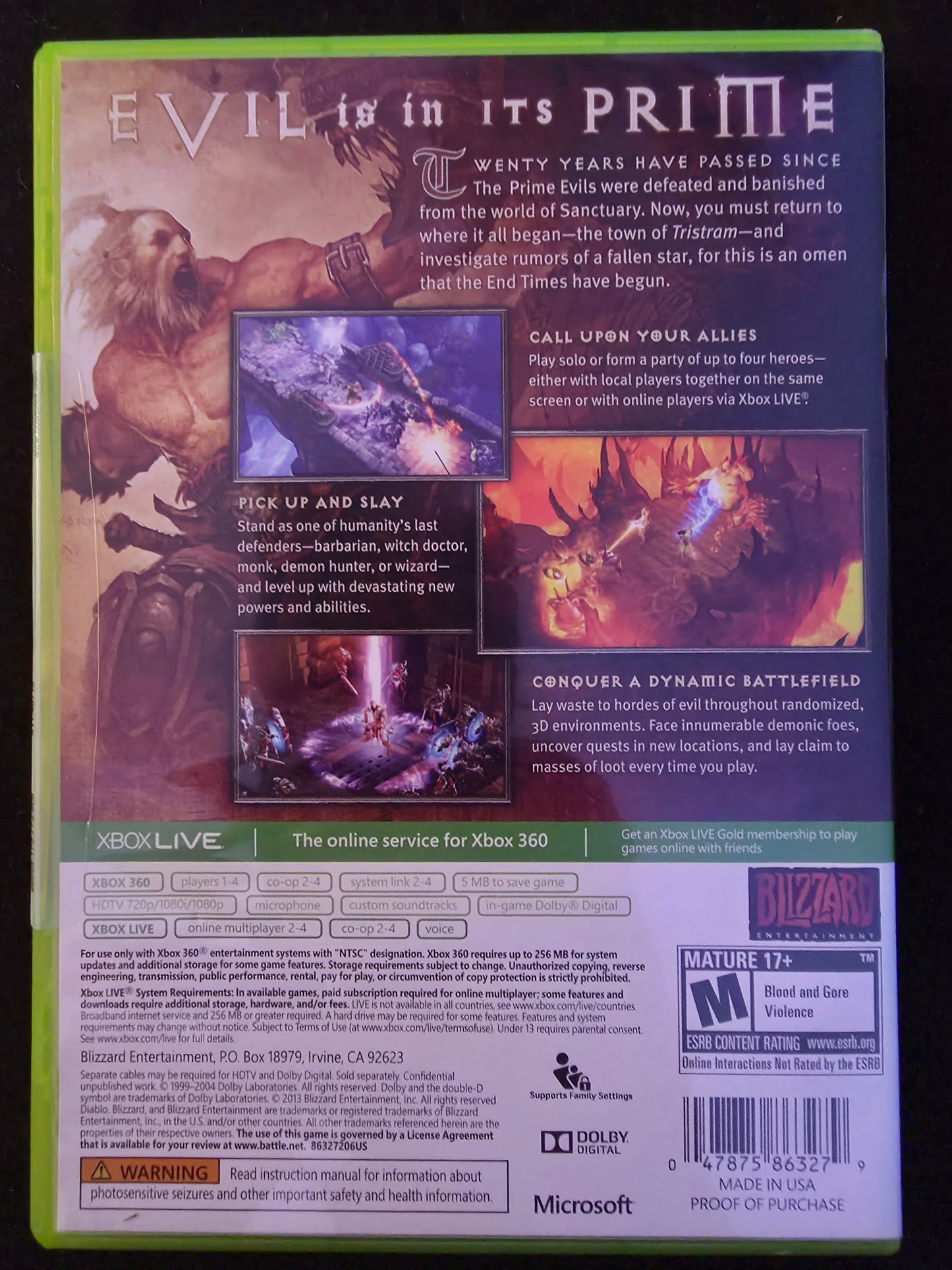 Diablo III 3 (Microsoft Xbox 360, 2013) CIB