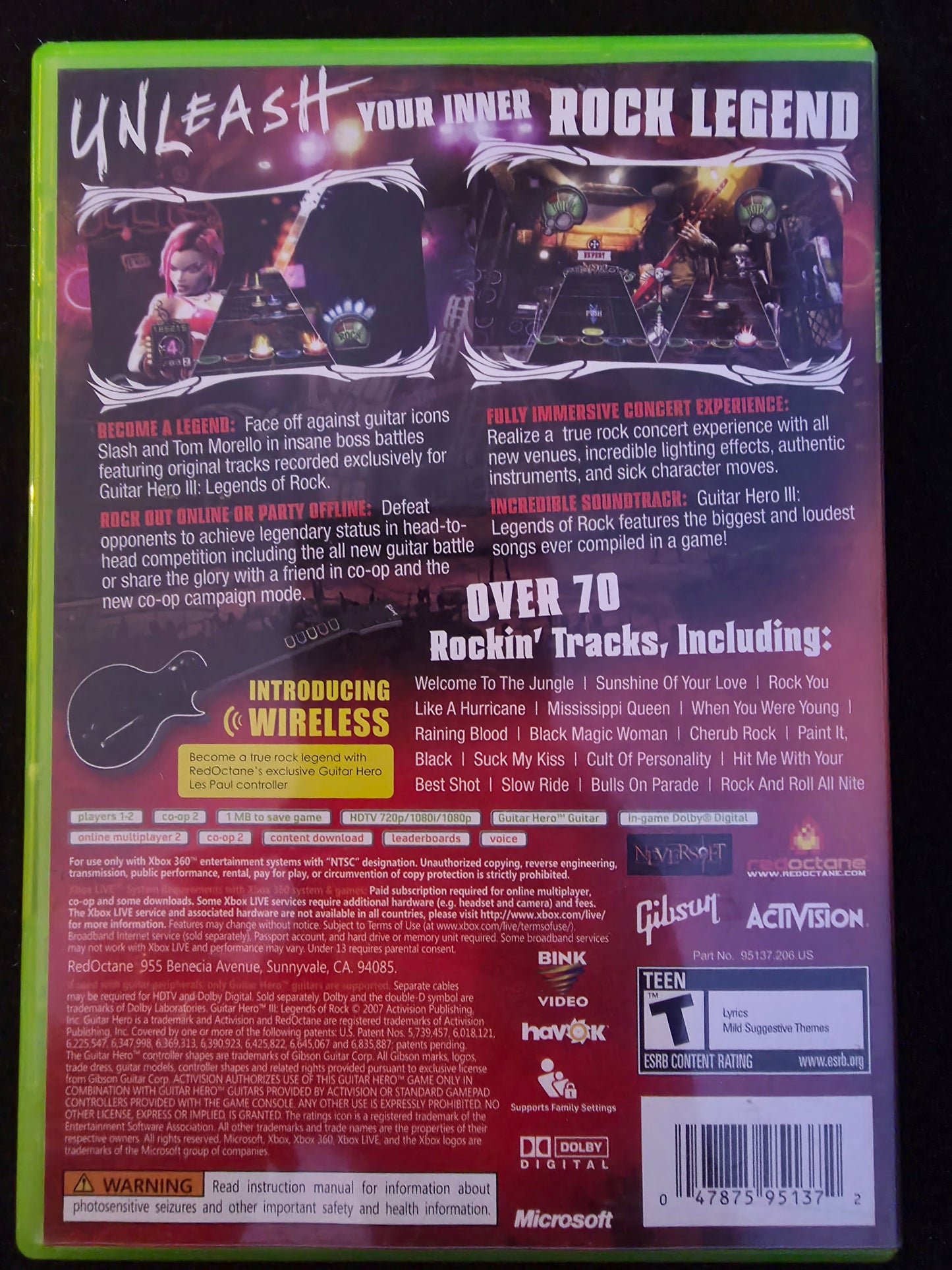 Guitar Hero 3 III: Legends Of Rock (Xbox 360) Complete CIB