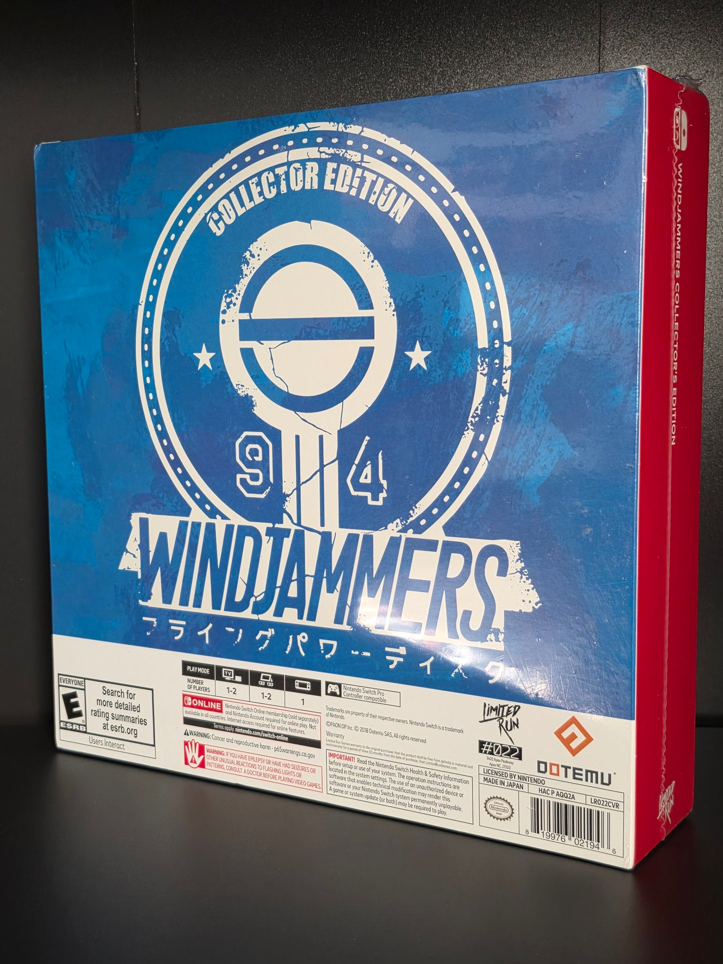 Windjammers collector's Edition Nintendo Switch Limited Run Games LRG CE