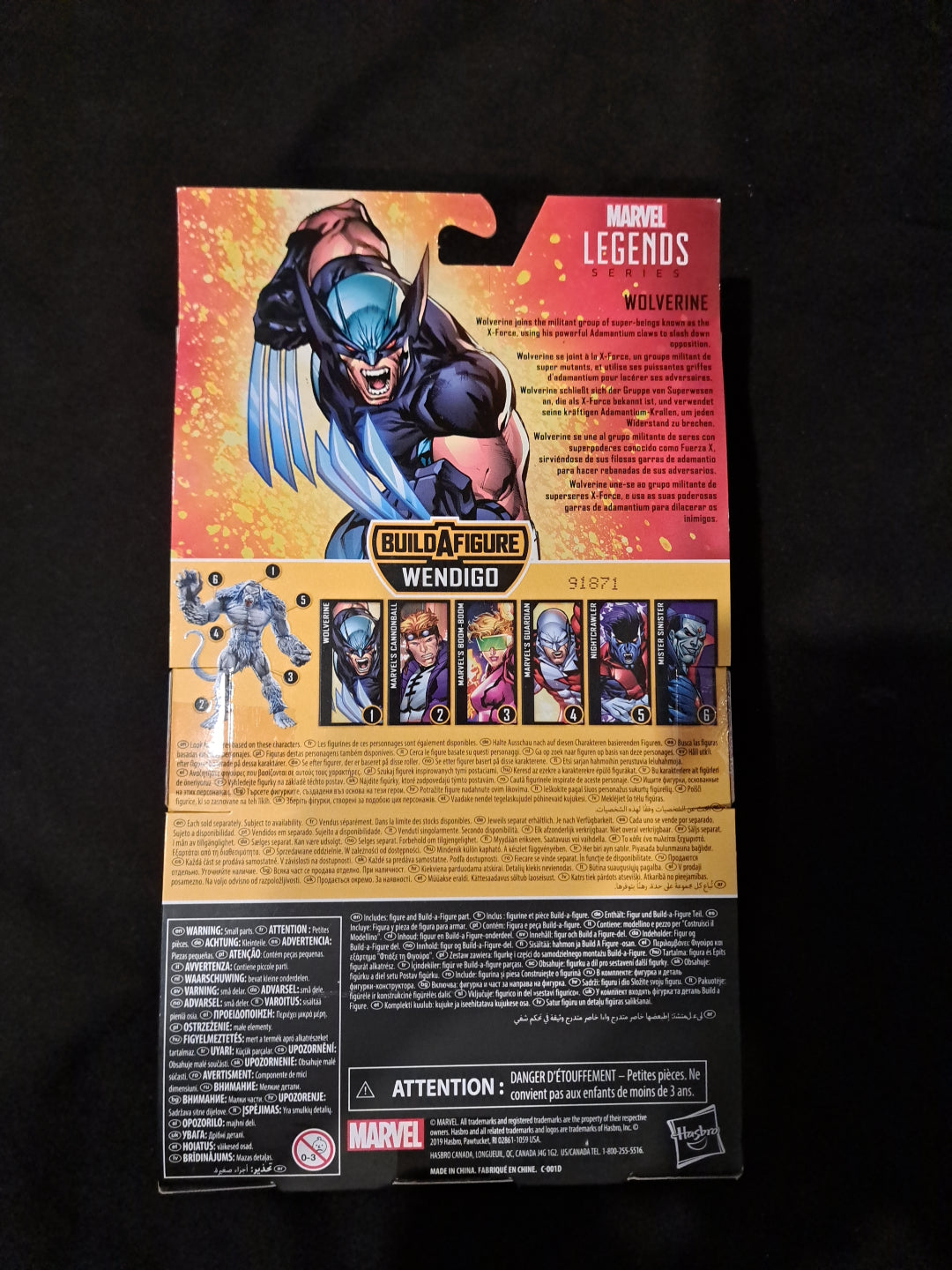 WOLVERINE ( 6" ) 2019 MARVEL LEGENDS ( WENDIGO SERIES ) X-FORCE ACTION FIGURE #1