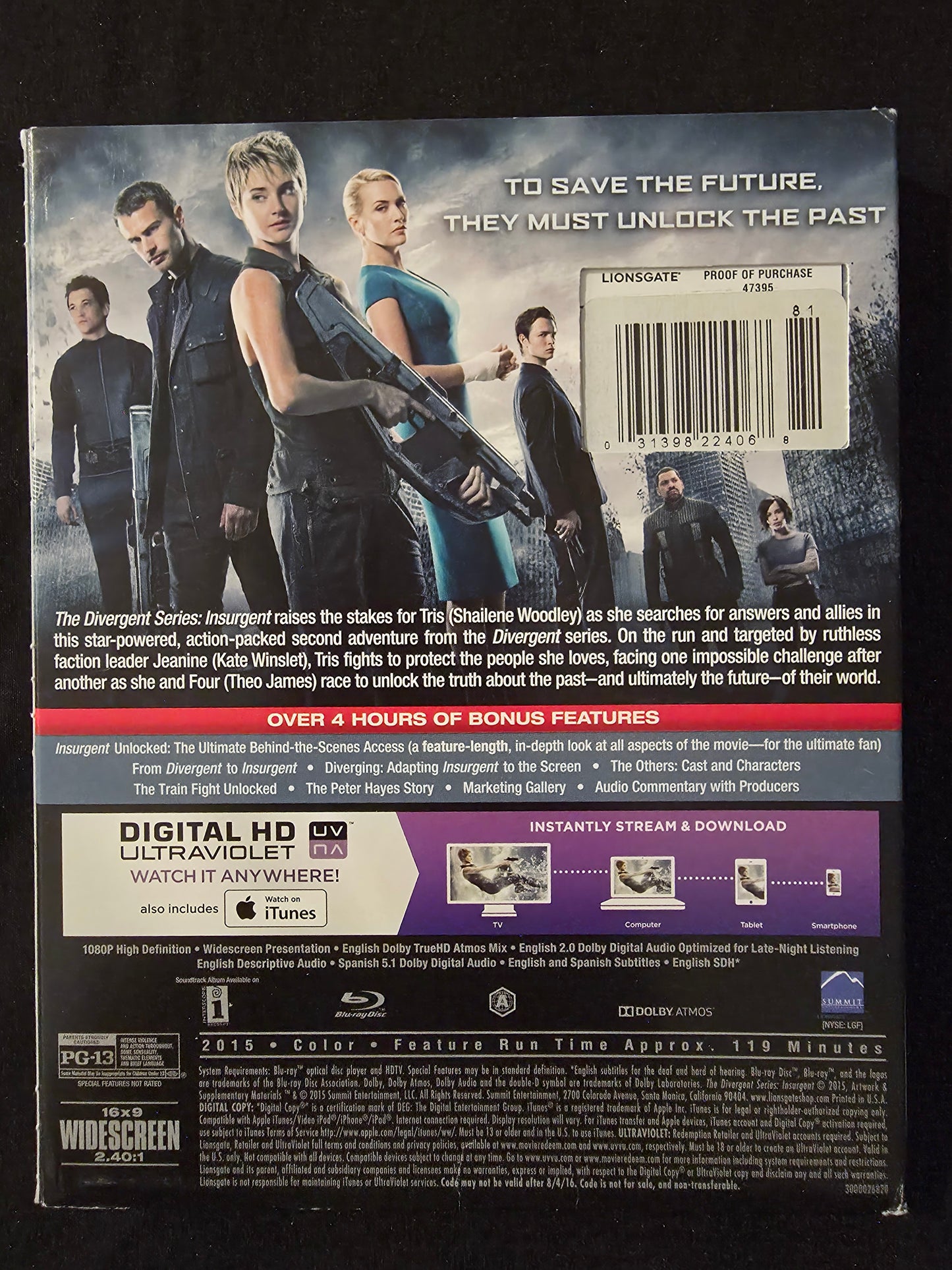 2015 Insurgent Divergent Series Blu-Ray