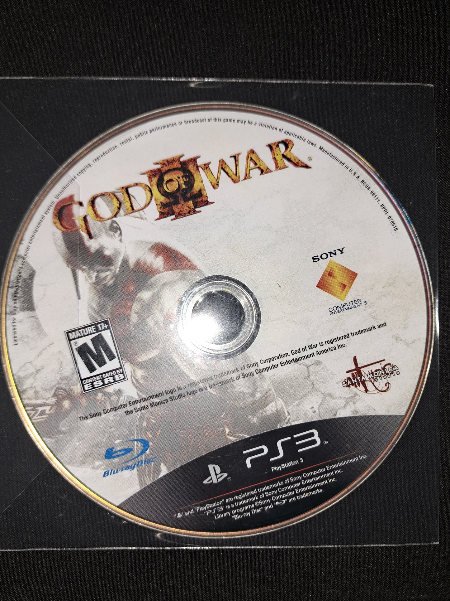 God of War III (Sony PlayStation 3 PS3, 2010) Disc Only Tested