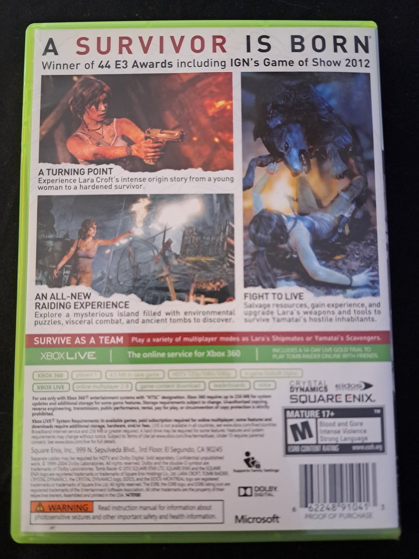 Tomb Raider (Microsoft Xbox 360, 2013) CIB