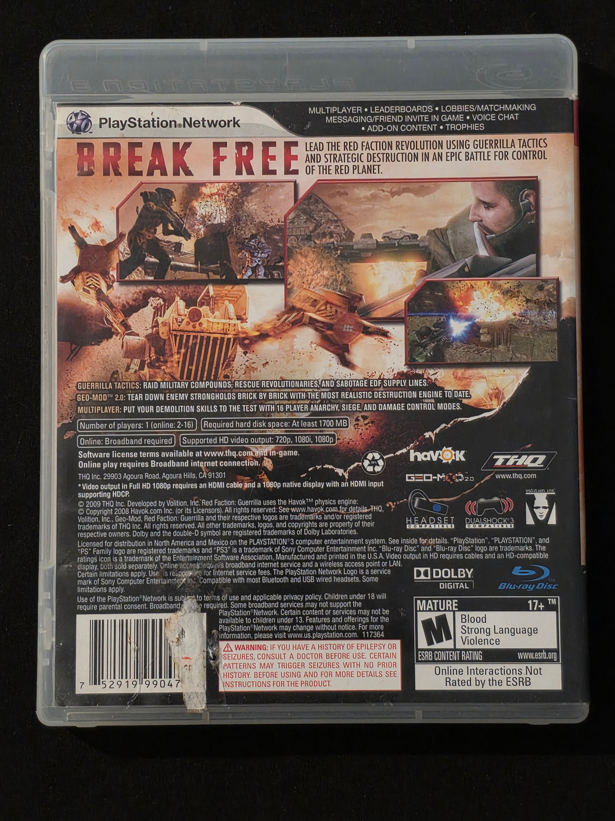 Red Faction Guerrilla (PlayStation 3, PS3) CIB