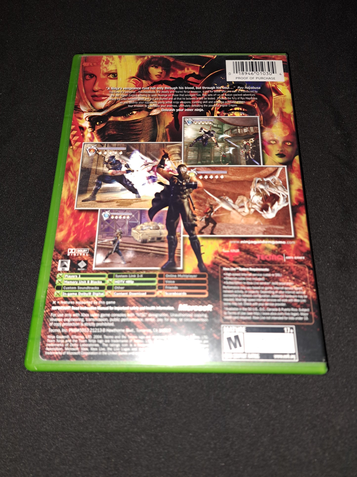 Ninja Gaiden (Microsoft Xbox, 2004) CIB
