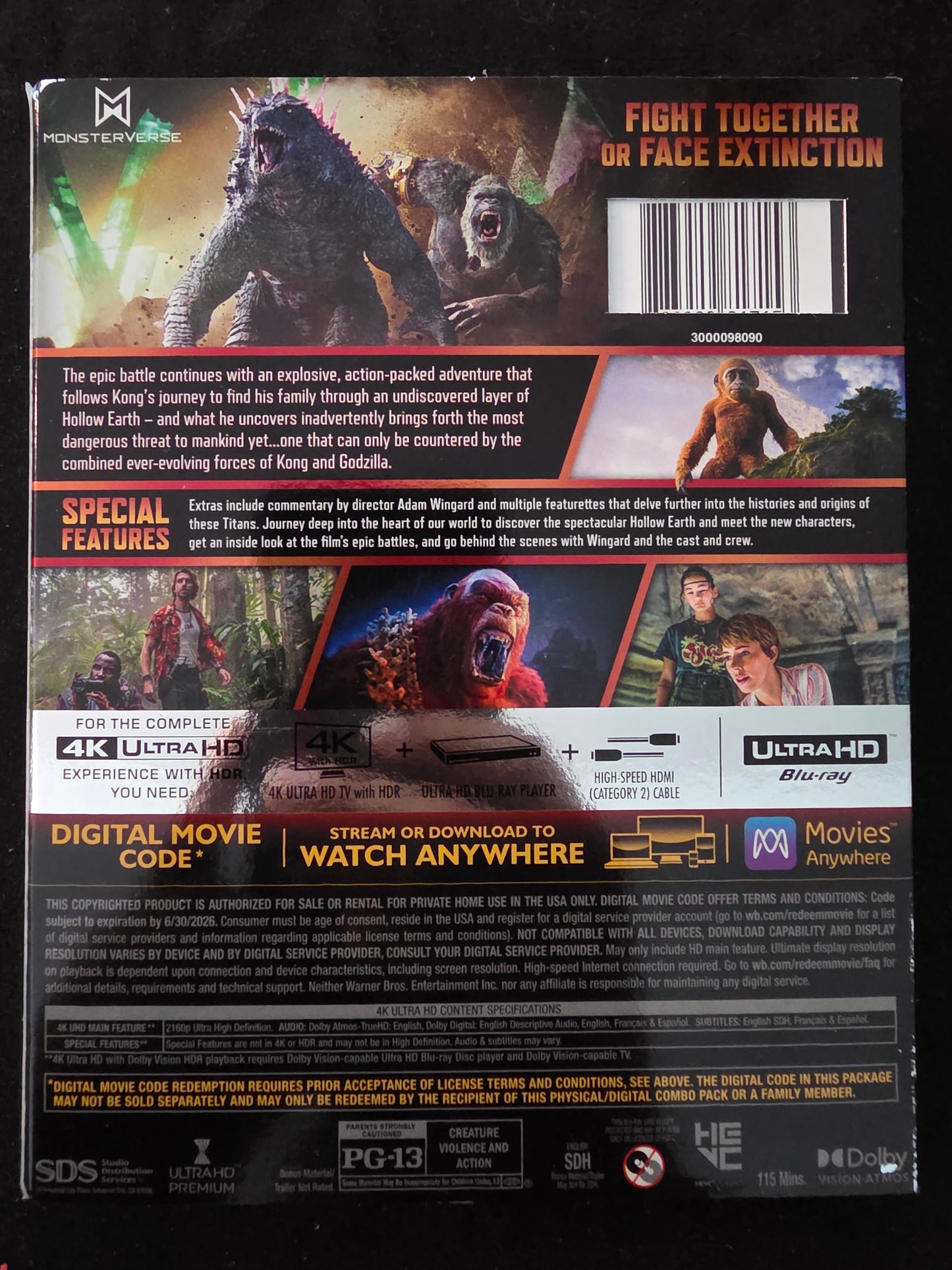 Godzilla X Kong: the New Empire (4K Ultra HD, 2024) W/Slipcover & Digital
