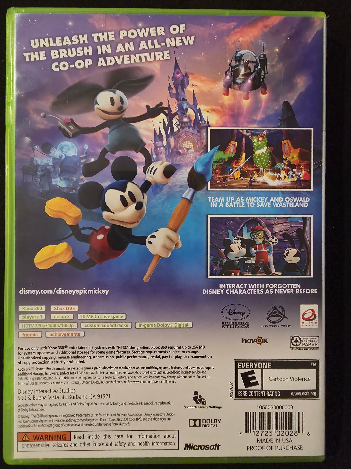 Epic Mickey 2: The Power of Two - Microsoft Xbox 360 CIB