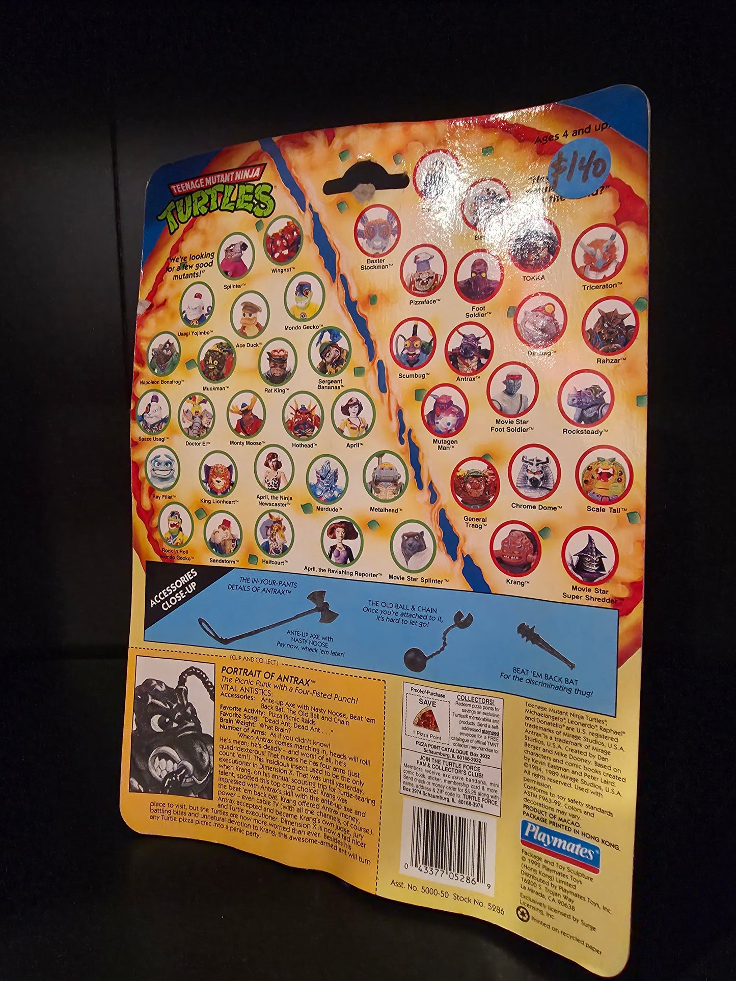 Playmates Teenage Mutant Ninja Turtles Antrax Vintage Figure 1992