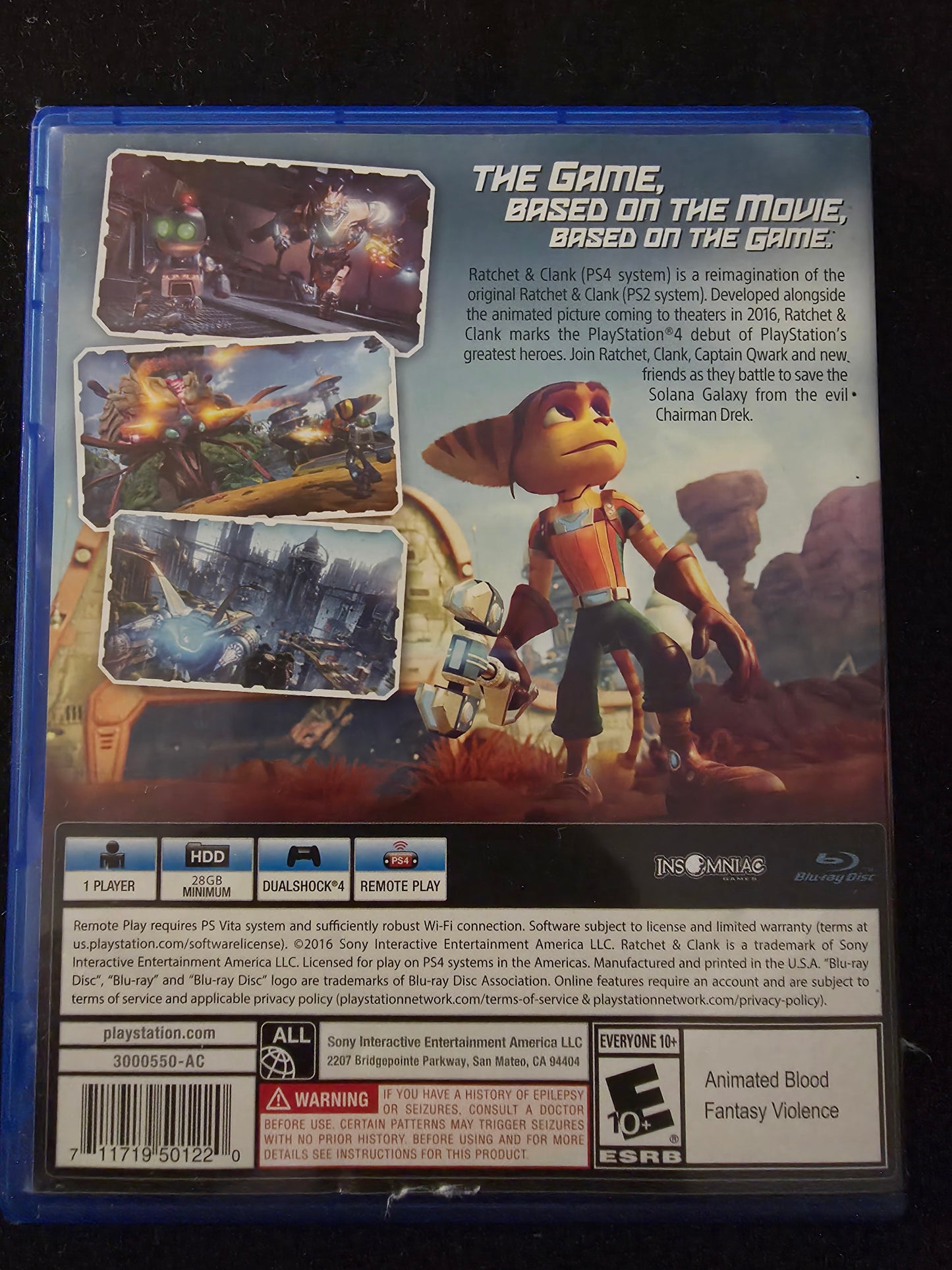 Ratchet & Clank (PlayStation 4, 2016) PS4 CIB Complete