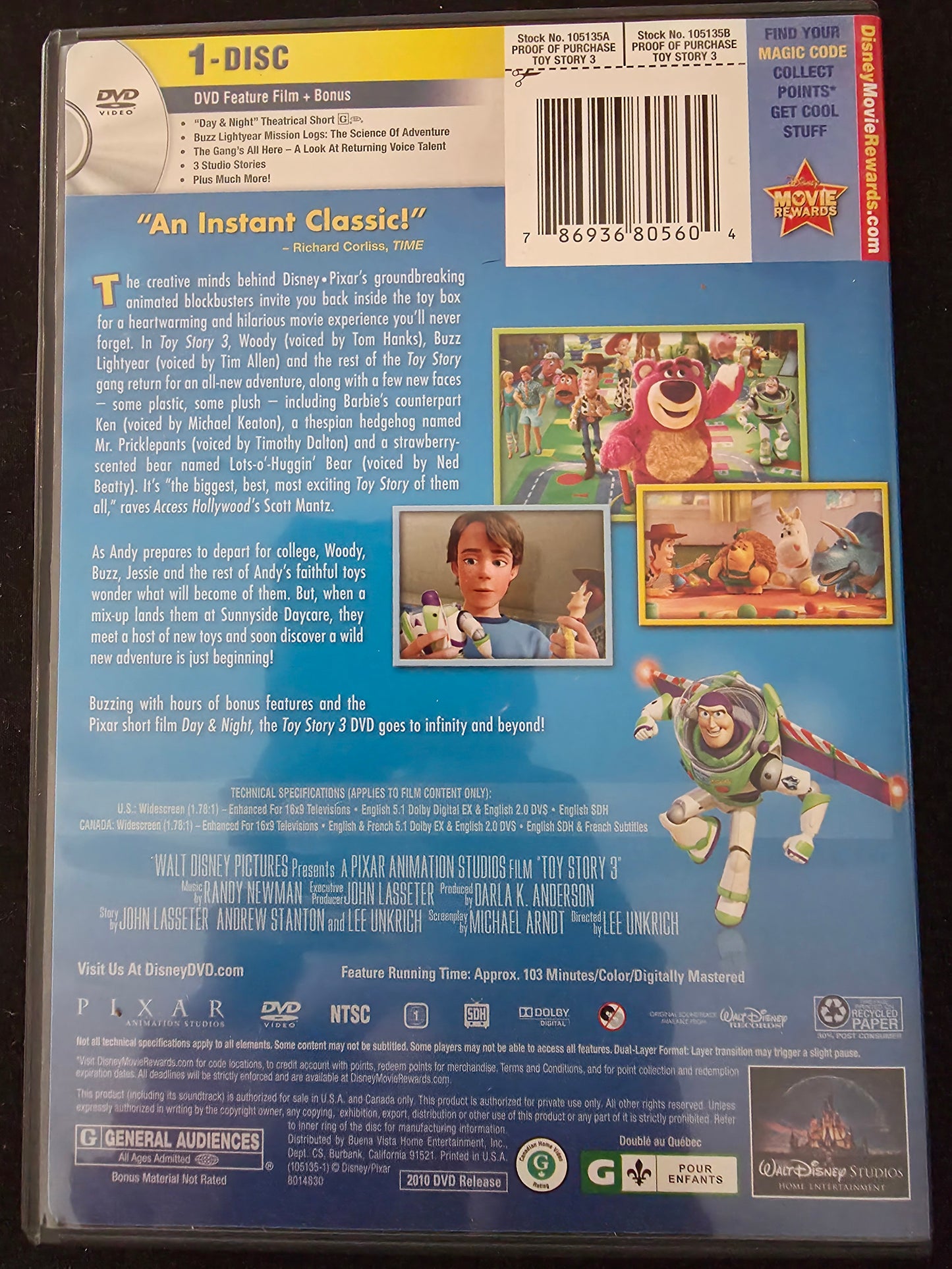 Toy Story 3 - Movie DVD Widescreen