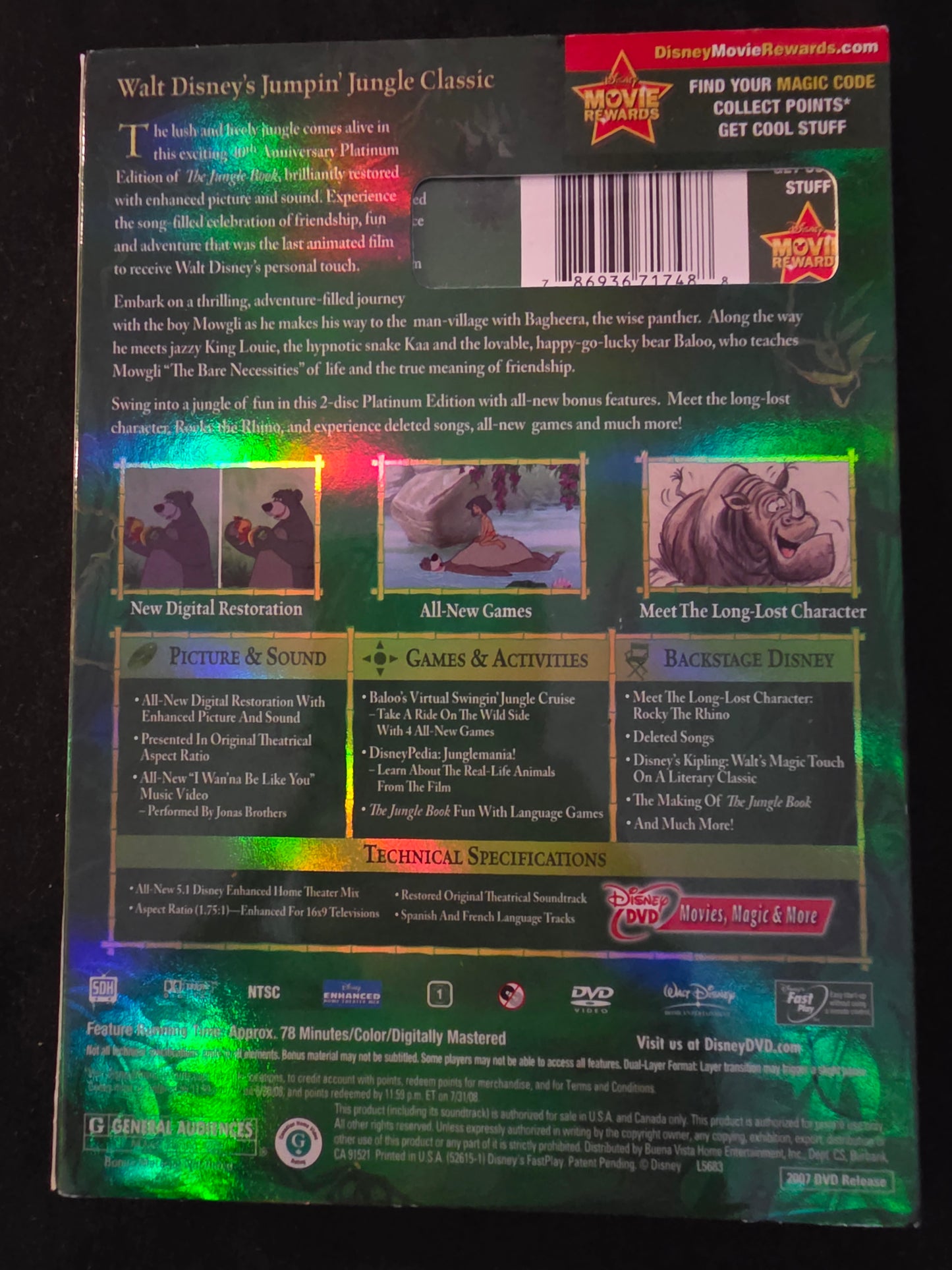 The Jungle Book (Two-Disc 40th Anniversary Platinum Edition) - DVD