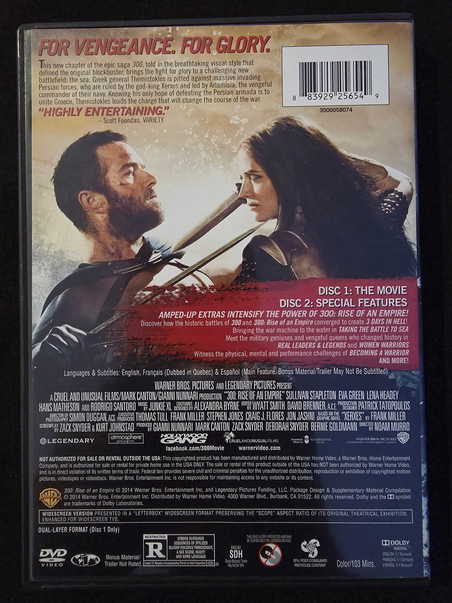300: Rise of an Empire - Special Edition (DVD, 2014) 2-Disc Set