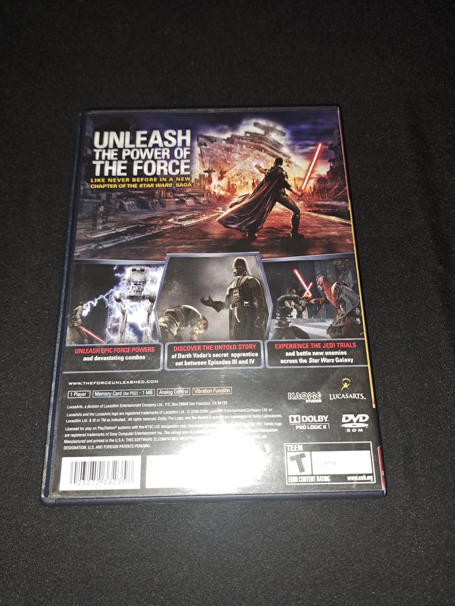 Star Wars: The Force Unleashed CIB Complete w Manual Sony PlayStation 2 2008 PS2