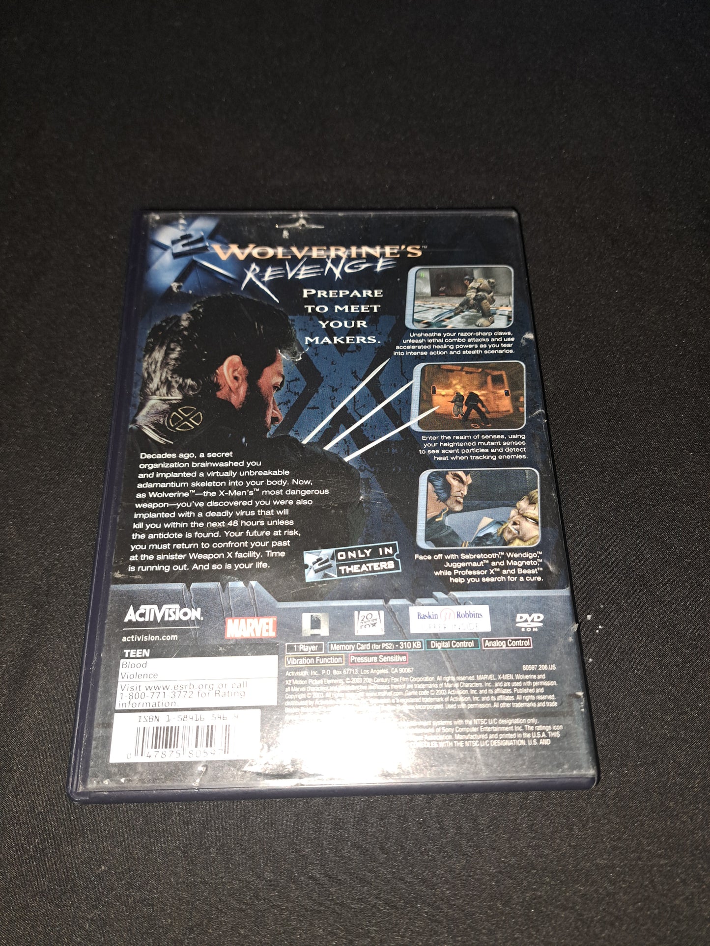 Wolverine's Revenge (Sony PlayStation 2 PS2)