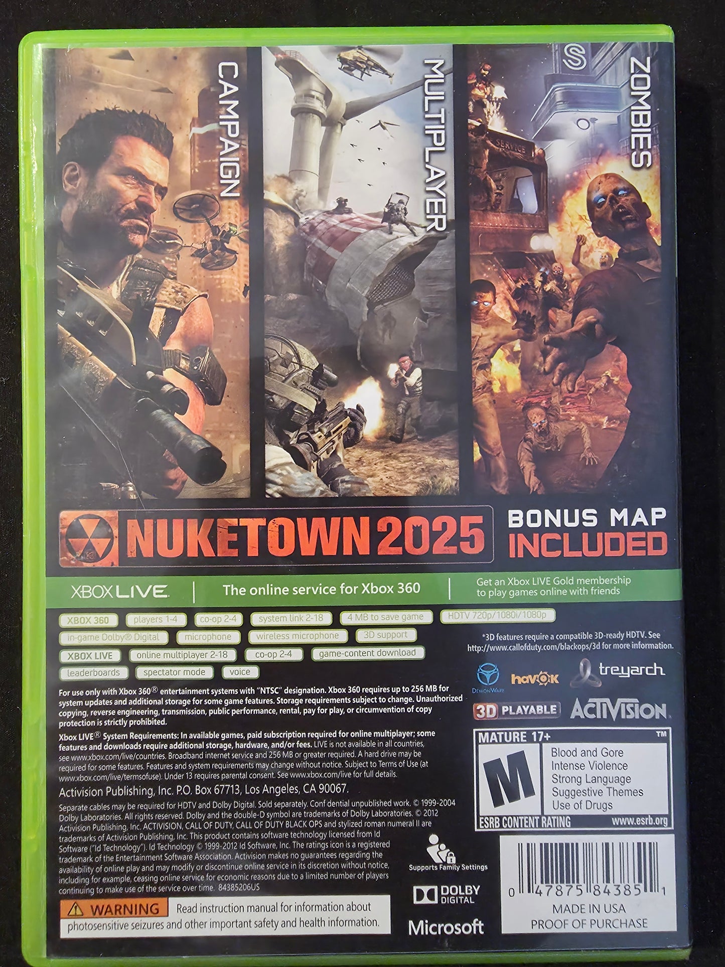 Call of Duty: Black Ops 2 II (Microsoft Xbox 360, 2012) CIB