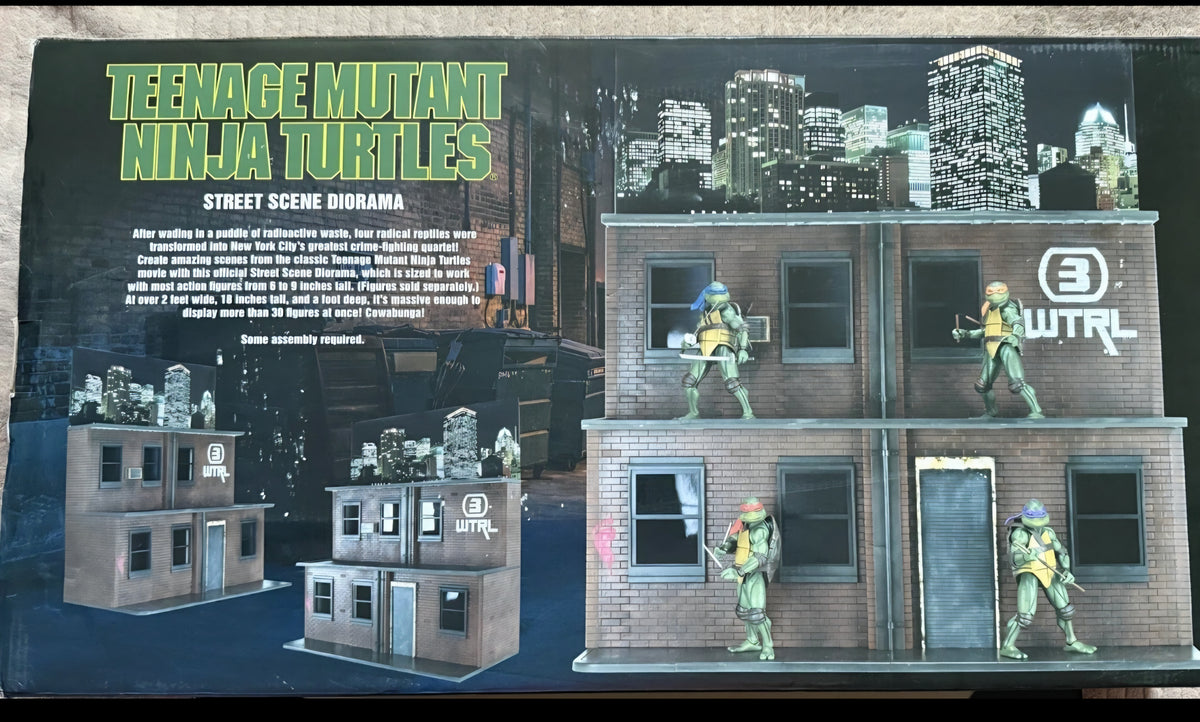 SDCC 2018 NECA TMNT MOVIE Teenage Mutant Ninja Turtles Street Scene Diorama NEW RARE