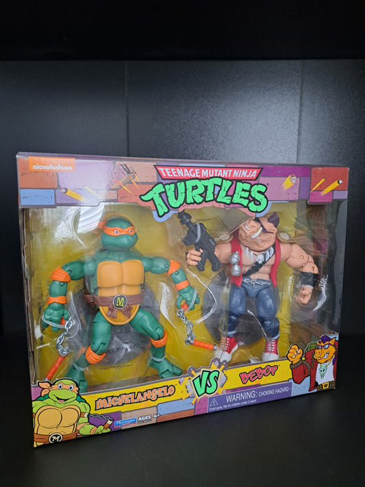 MICHELANGELO VS. BEBOP TMNT NINJA TURTLES ACTION FIGURE PLAYMATES NEW 2021