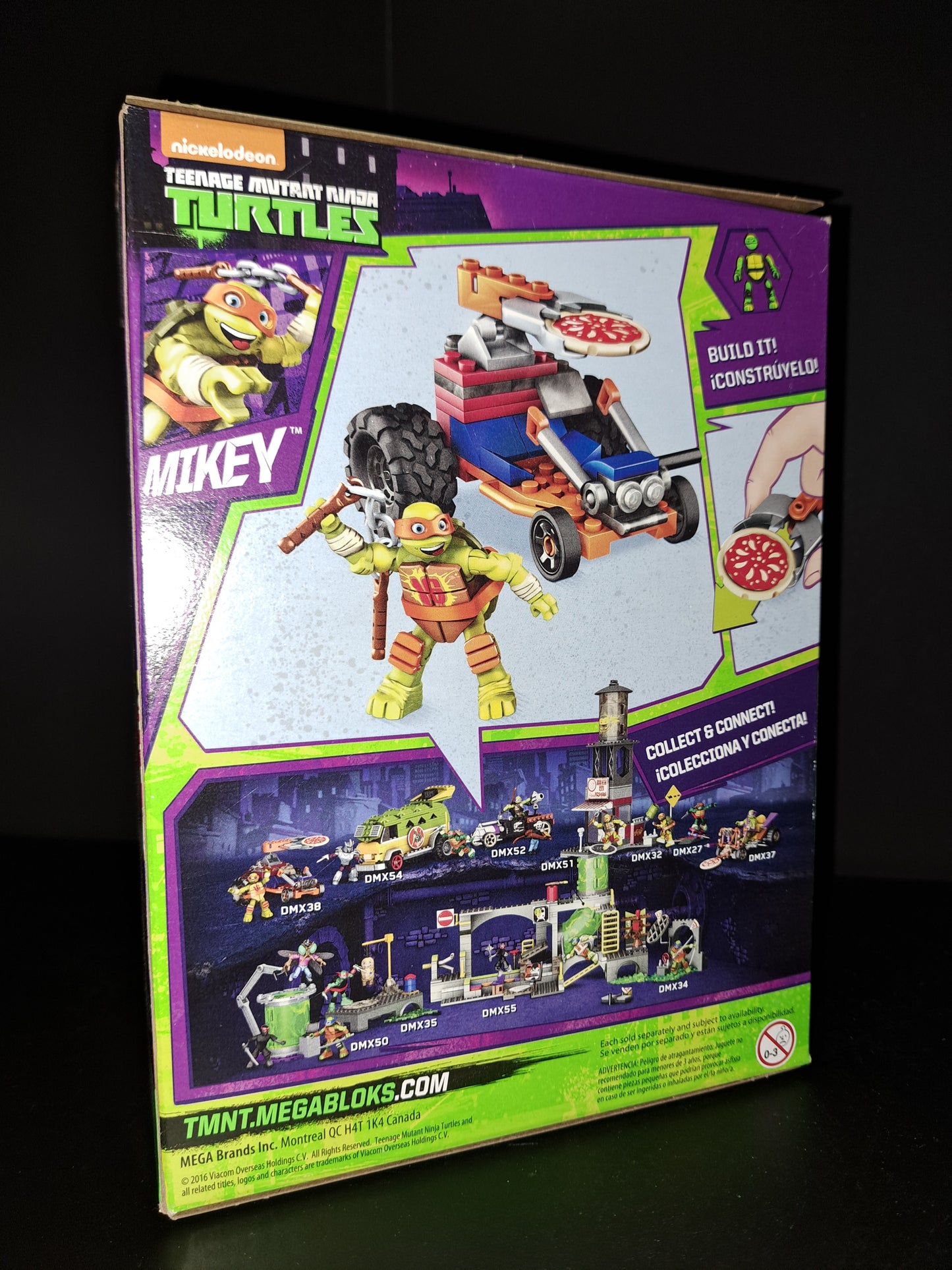 TMNT Teenage Mutant Ninja Turtles MEGA BLOX Mikey Michelangelo Pizza Racer