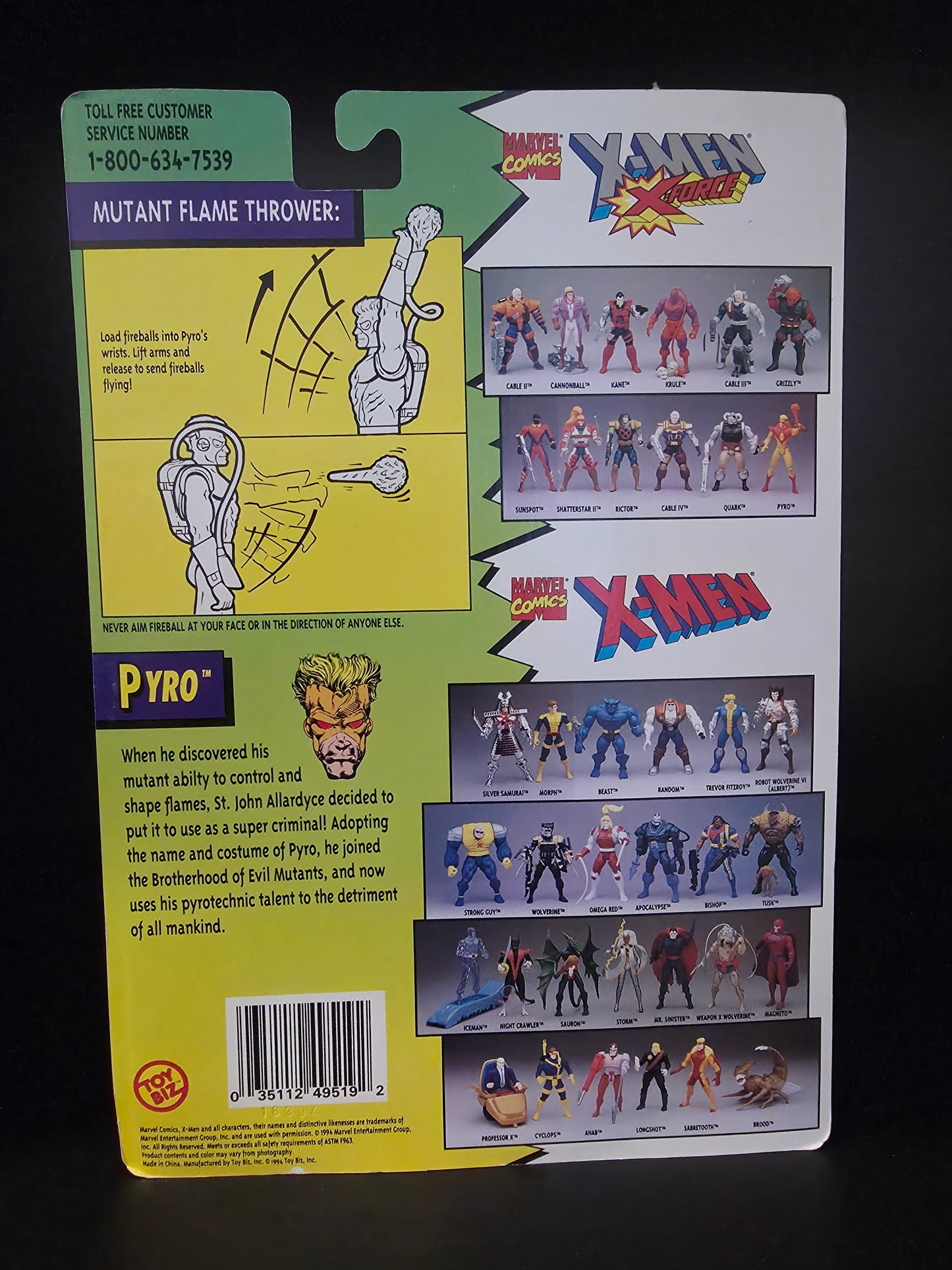 Marvel X-Men X-Force Pyro w/ Mutant Flame Thrower Figure NEW factory sealed