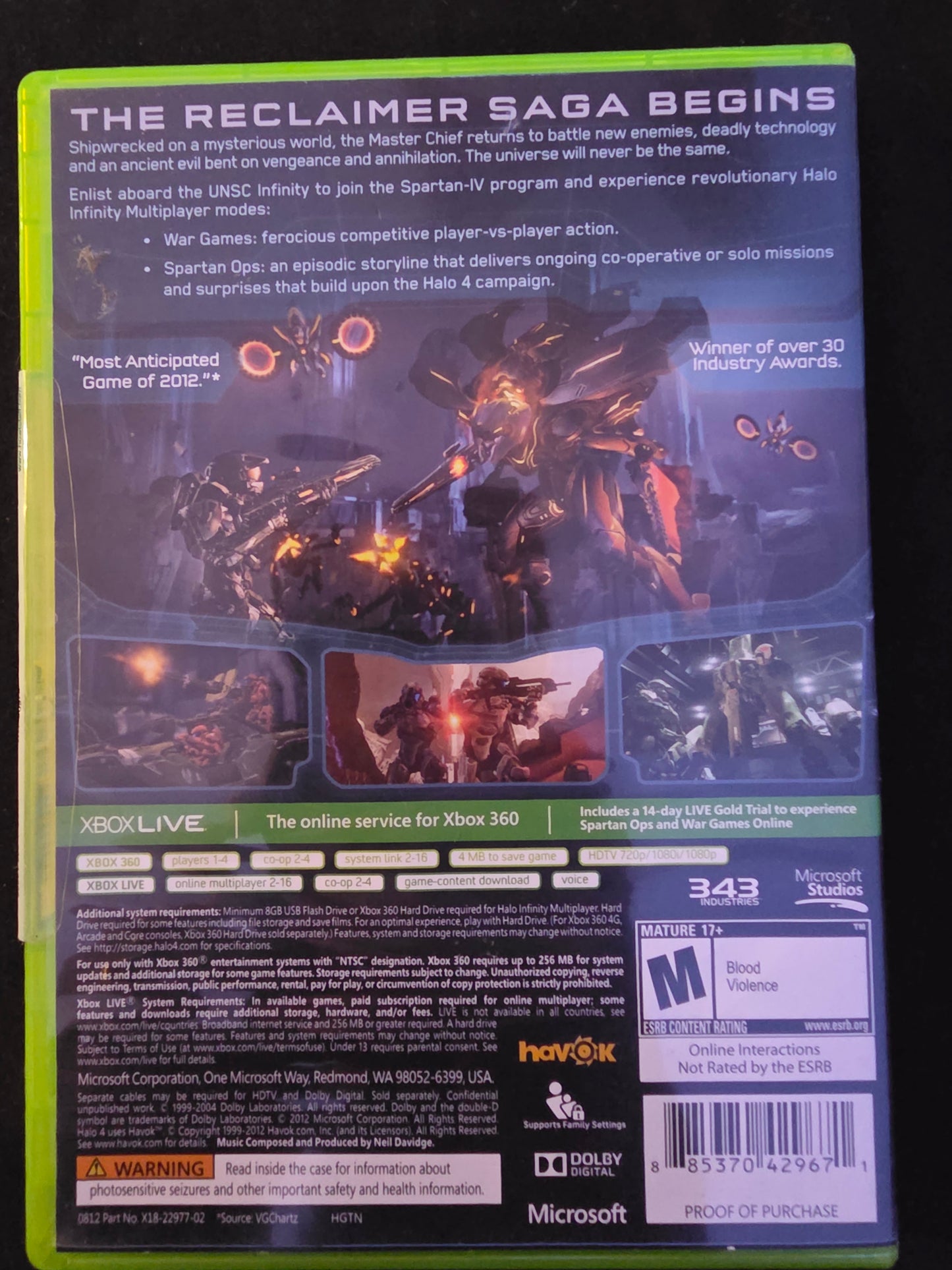 Halo 4 (Microsoft Xbox 360, 2012)CIB