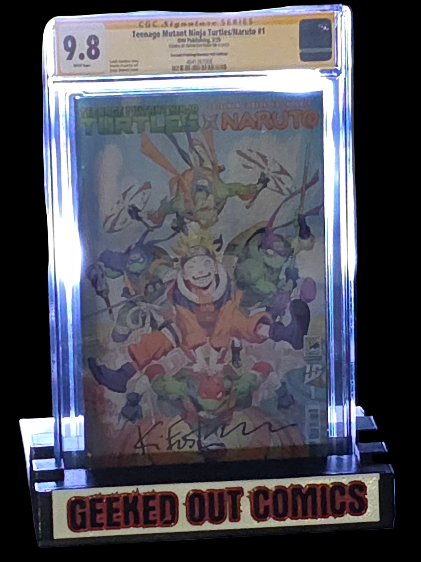 Teenage Mutant Ninja Turtles/Naruto #1 CGC 9.8 Jorge Jimenez SDCC Foil Cover Signed by Kevin Eastman 2nd Printing IDW Publishing