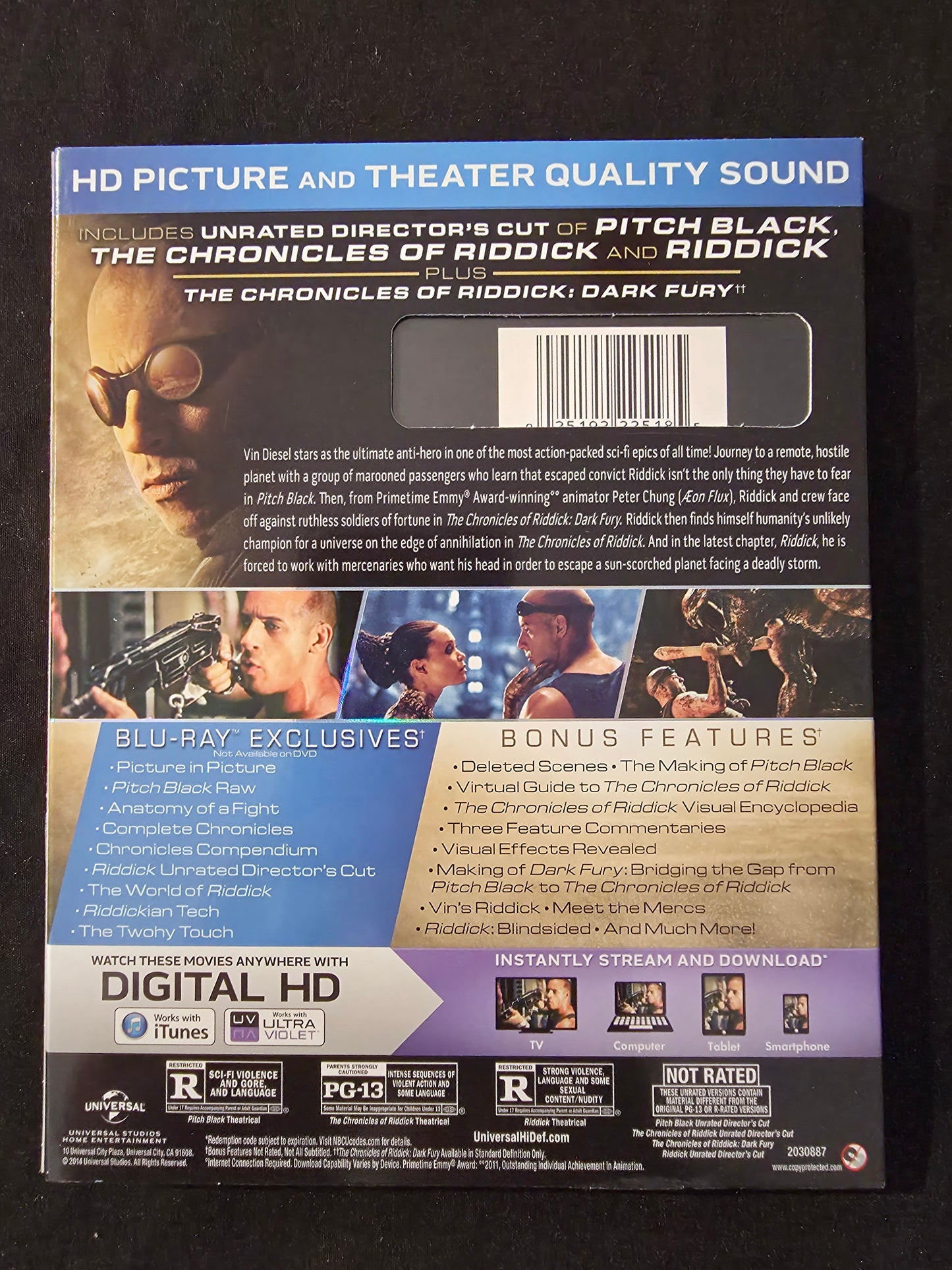 Riddick: The Complete Collection (Blu-Ray 3 Discs Theatrical & NR Directors Cut)