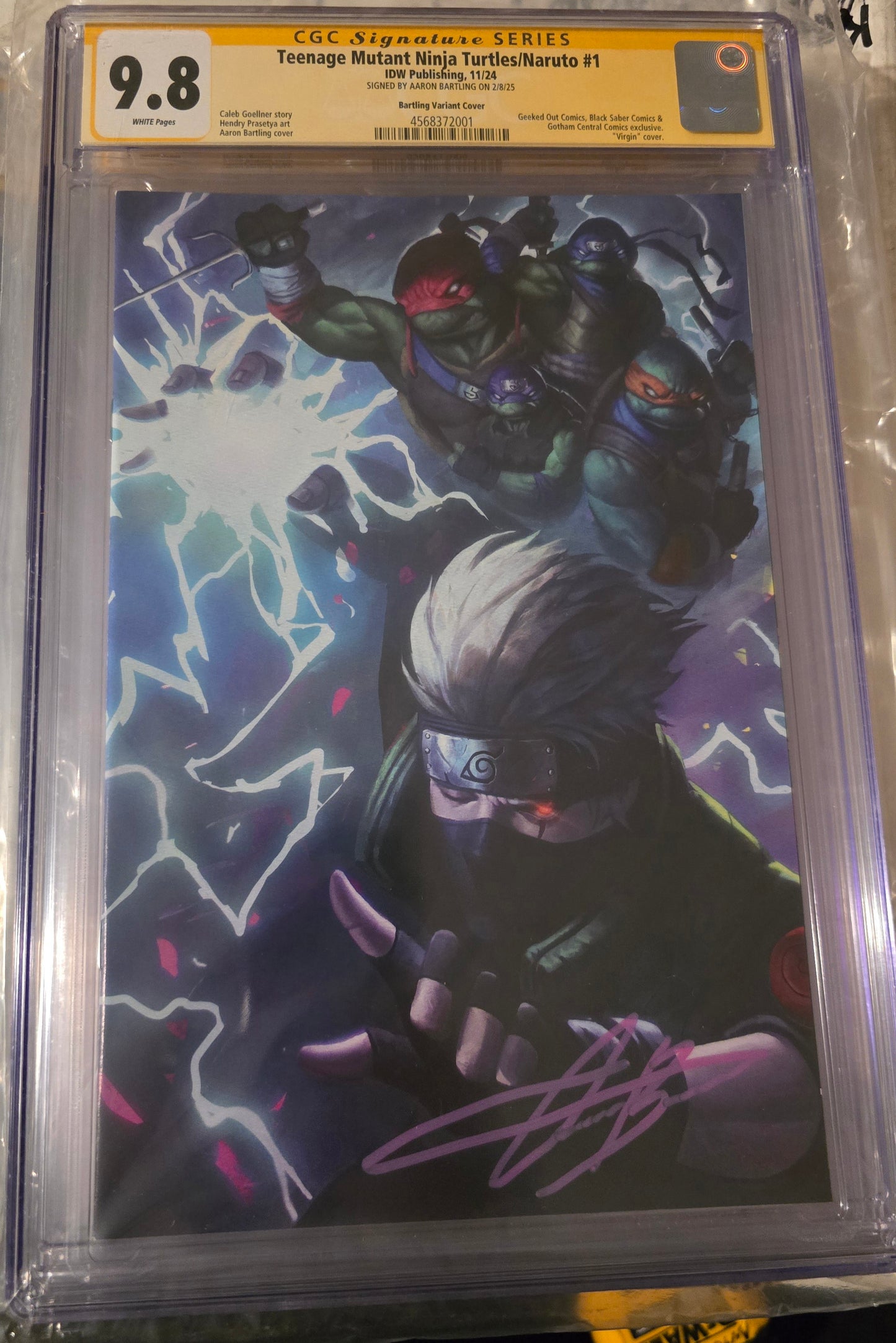 Teenage Mutant Ninja Turtle Naruto #1 Signed by Aaron Bartling CGC Graded