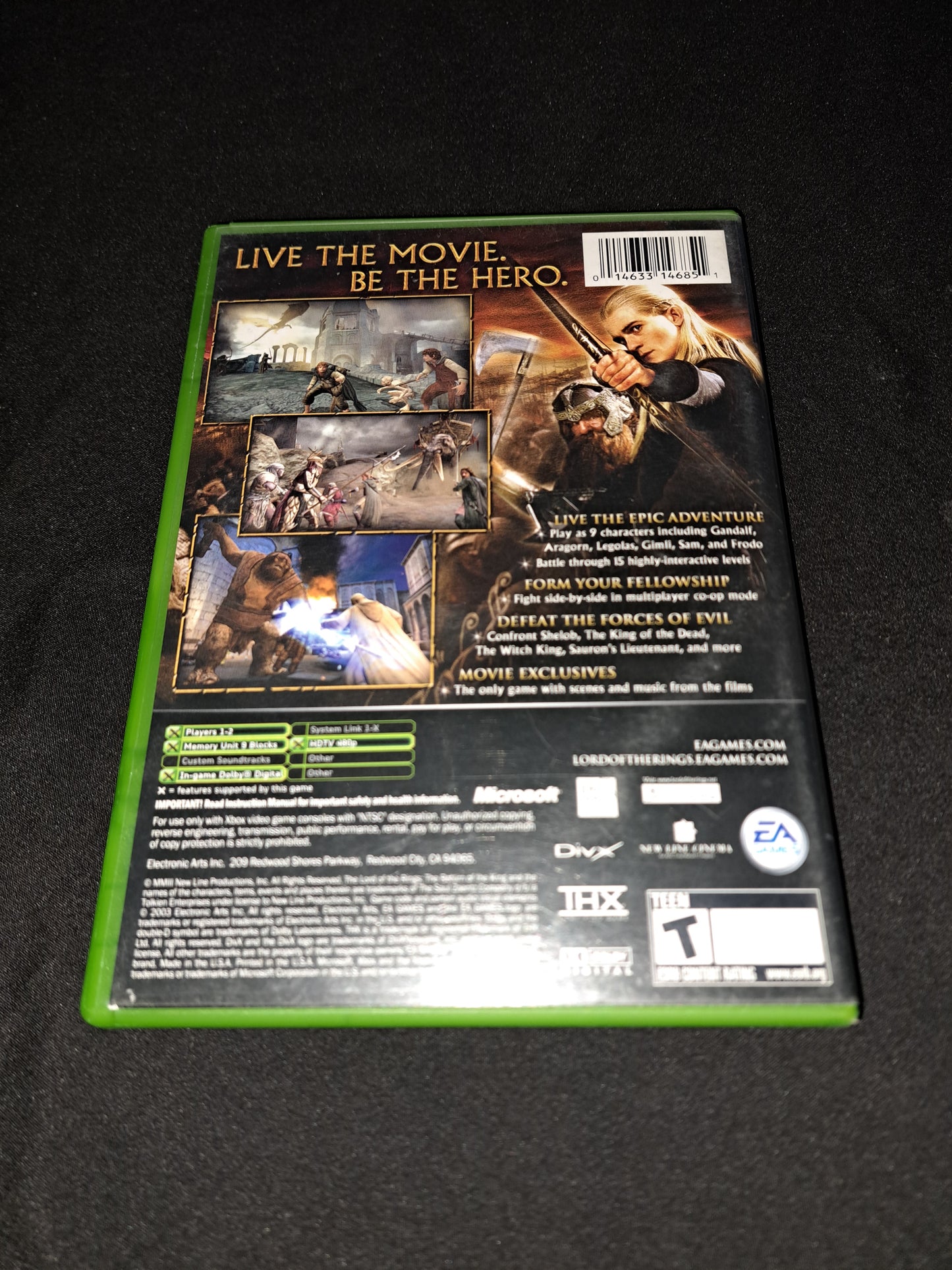 Microsoft Xbox CIB Complete The Lord of The Rings return of The King