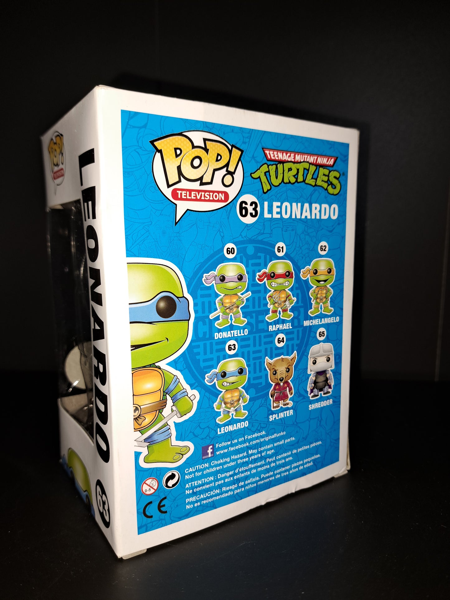SDCC Metallic Funko Pop Leonardo #63. Limited 1008 Pieces. TMNT