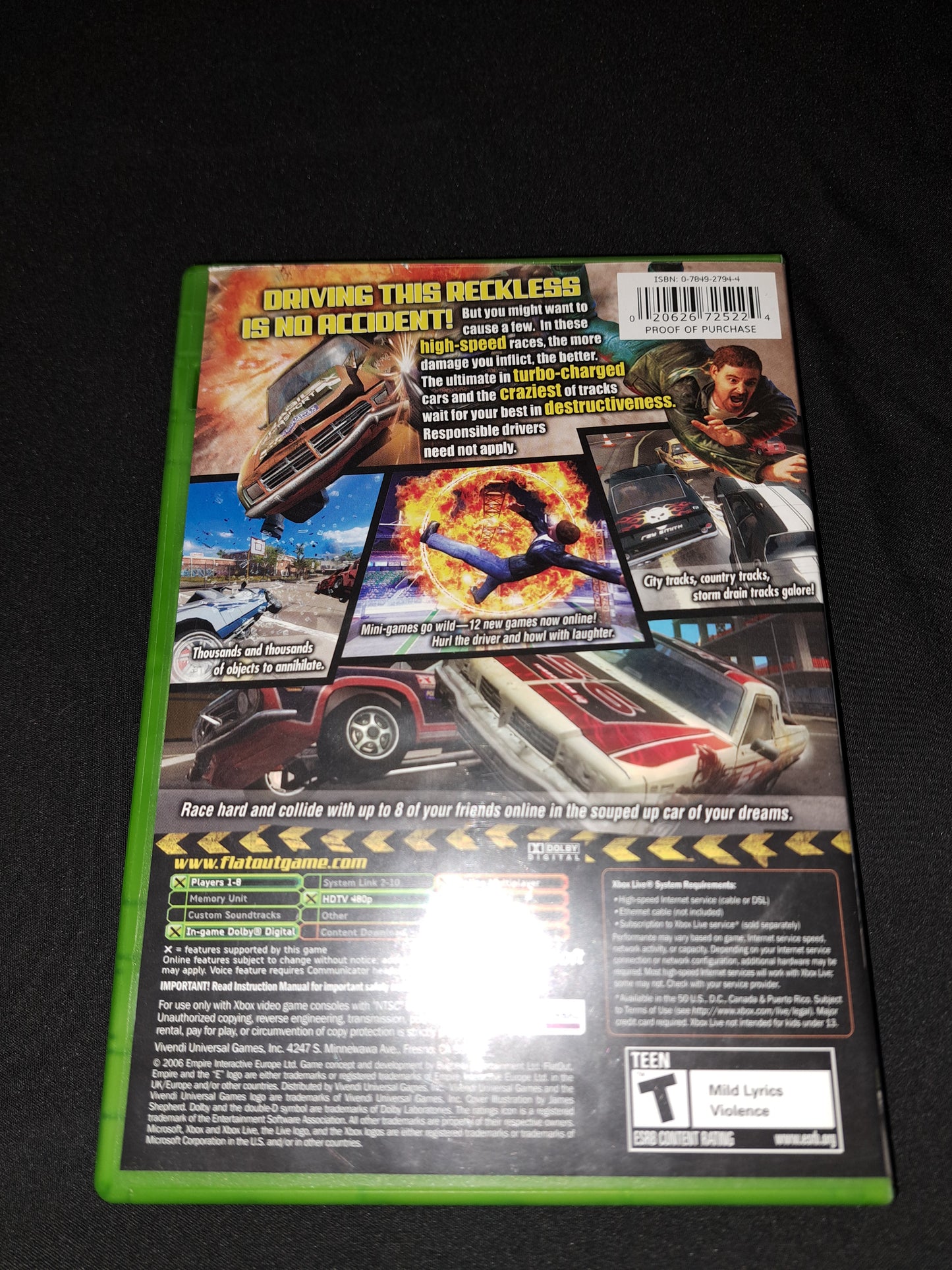 FlatOut 2 (Microsoft Xbox, 2006) CIB Complete w/ Manual