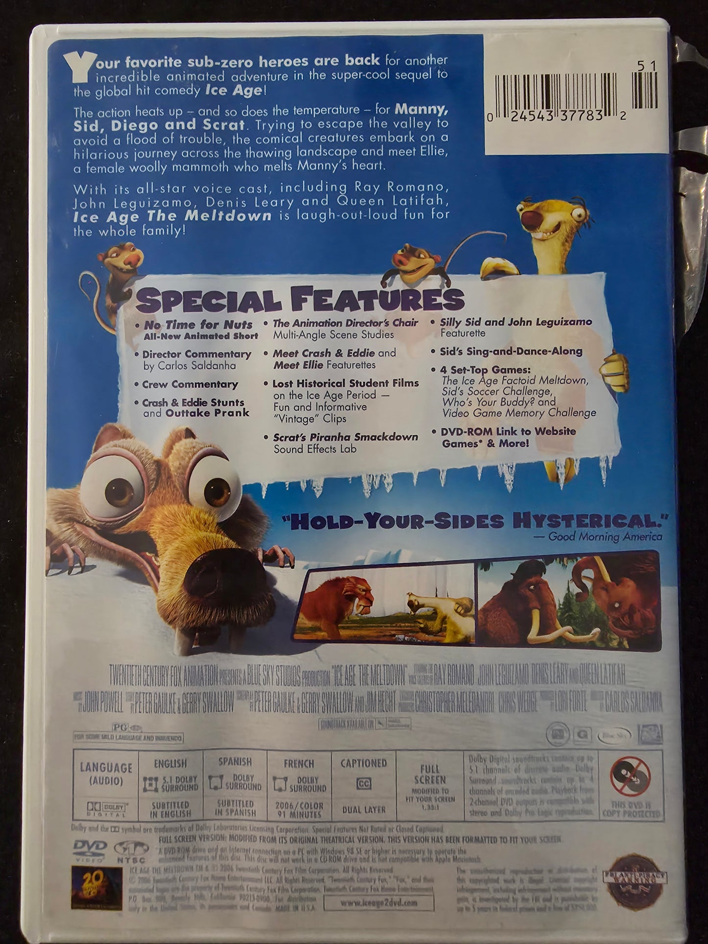Ice Age: The Meltdown (DVD, 2006, Full Screen