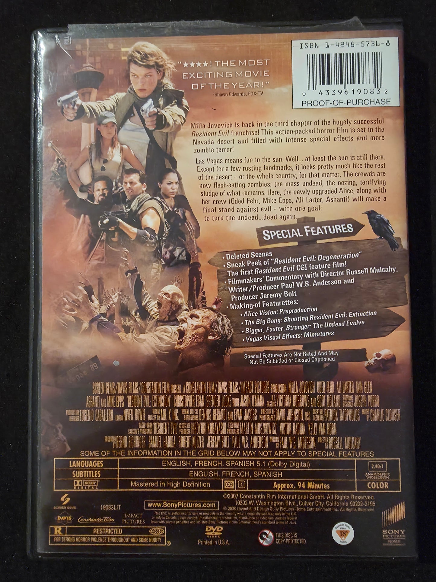 Resident Evil: Extinction(Widescreen, Special Edition) DVD,