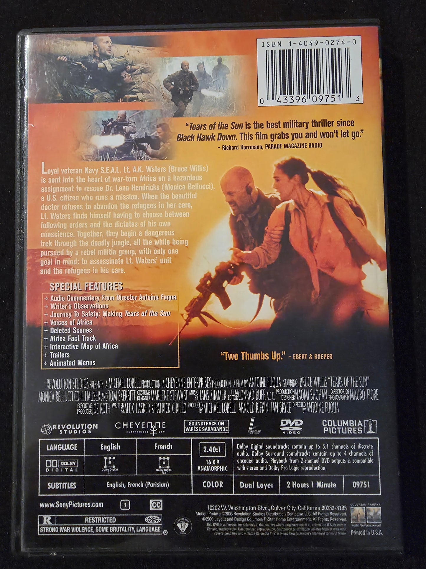 Tears of the Sun (DVD, 2003)