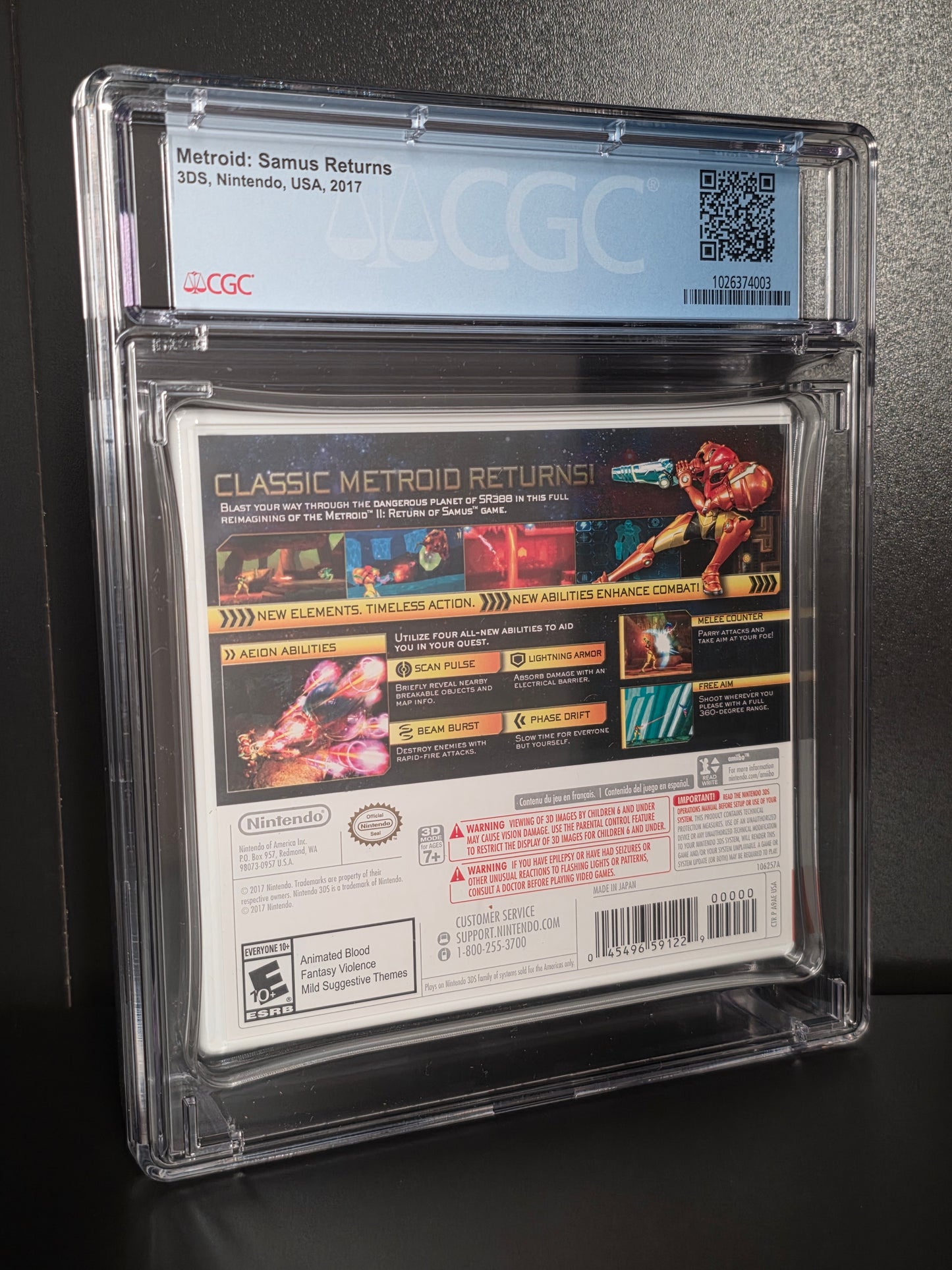 Metroid: Samus Returns (Nintendo 3DS, 2017) CGC Graded 9.8 A++