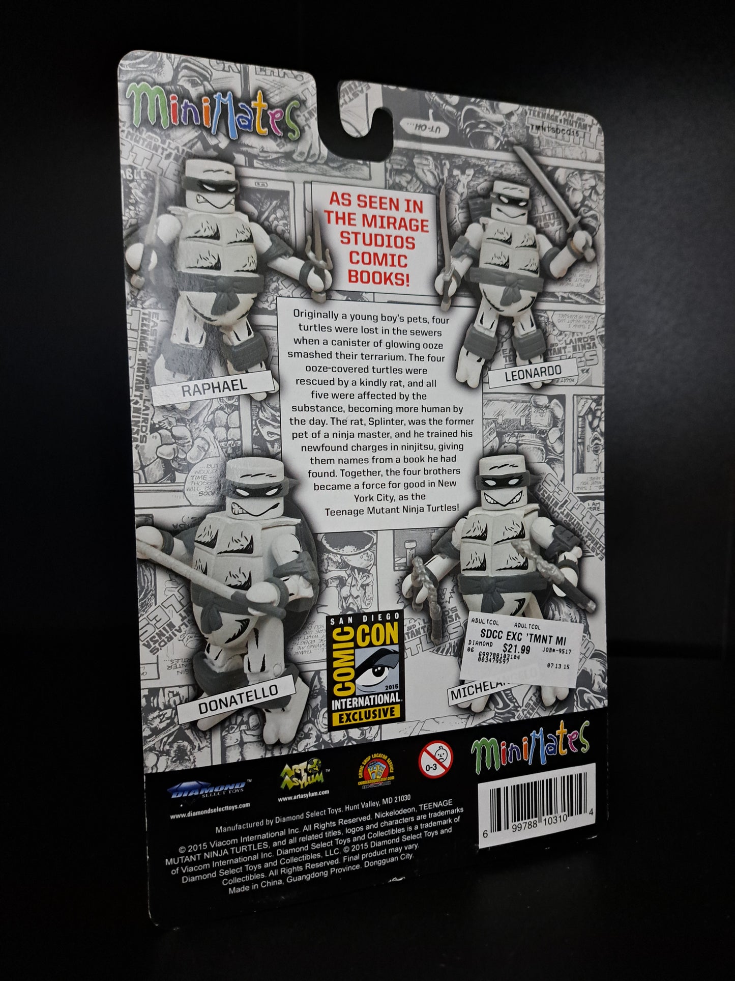 Minimates Teenage Mutant Ninja Turtles Black & White Box Set SDCC Exclusive