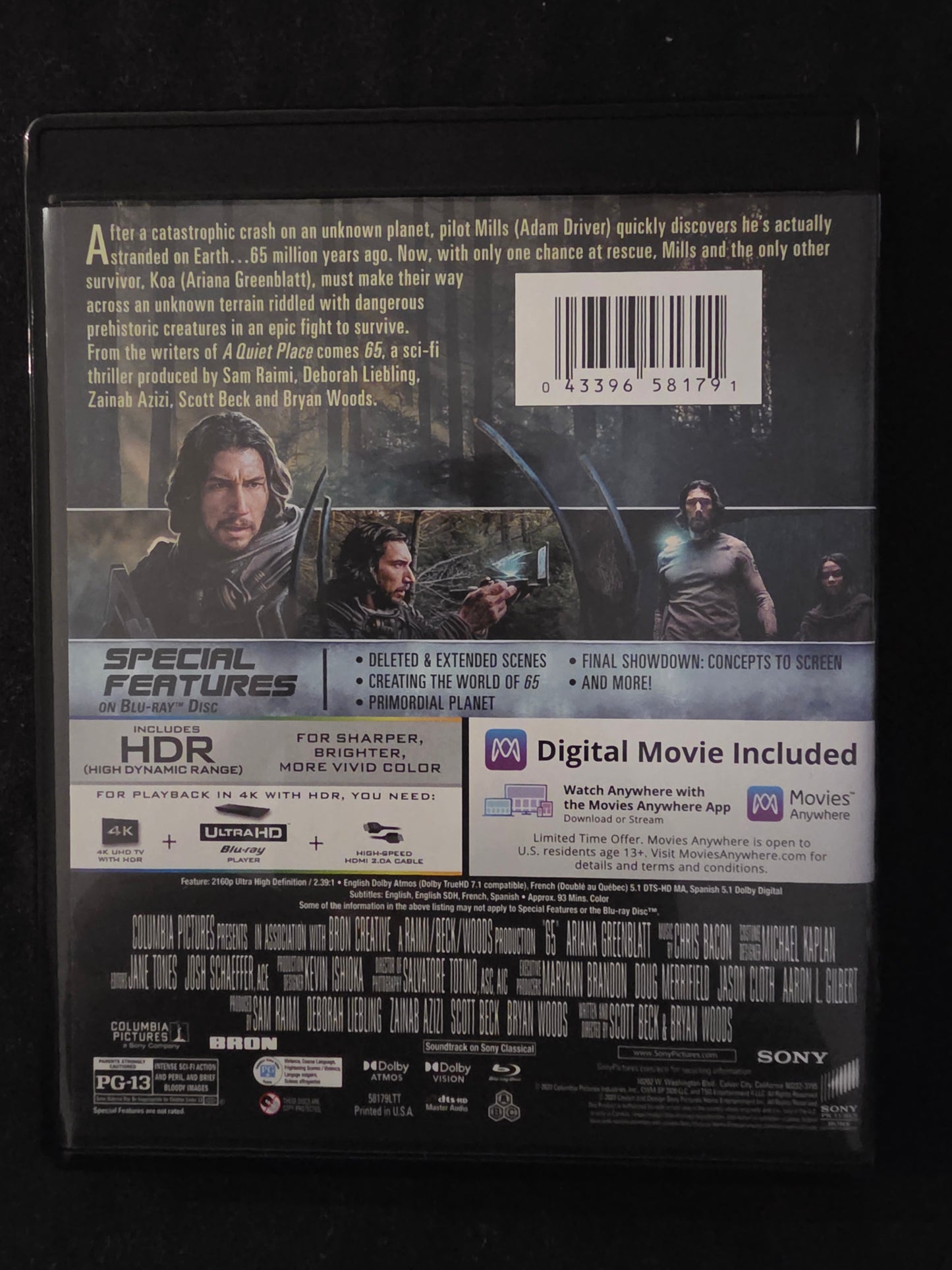 65 (4K UHD Blu-ray) Adam Driver Chloe Coleman Ariana Greenblatt