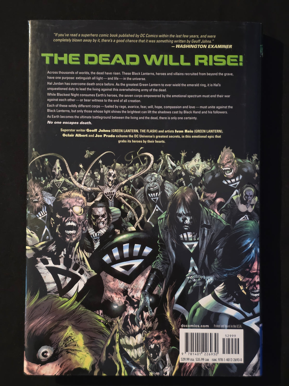 Blackest Night Hard Cover (2010) 1st Print Johns - Reis - Albert - Prado