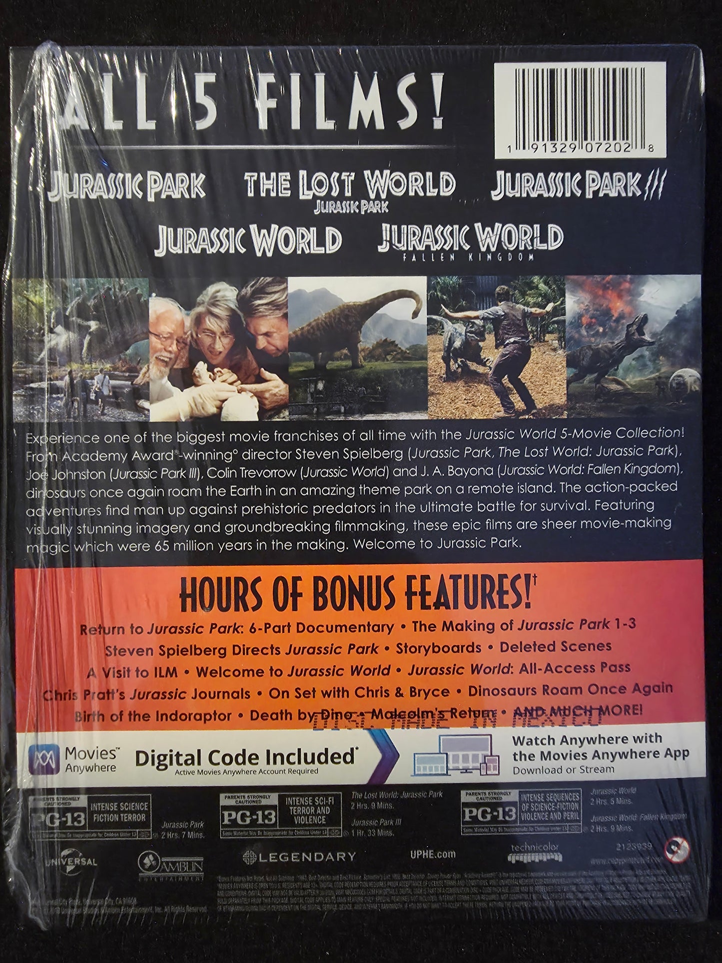 Jurassic World 5 Movie Collection Blu-Ray Slipcover