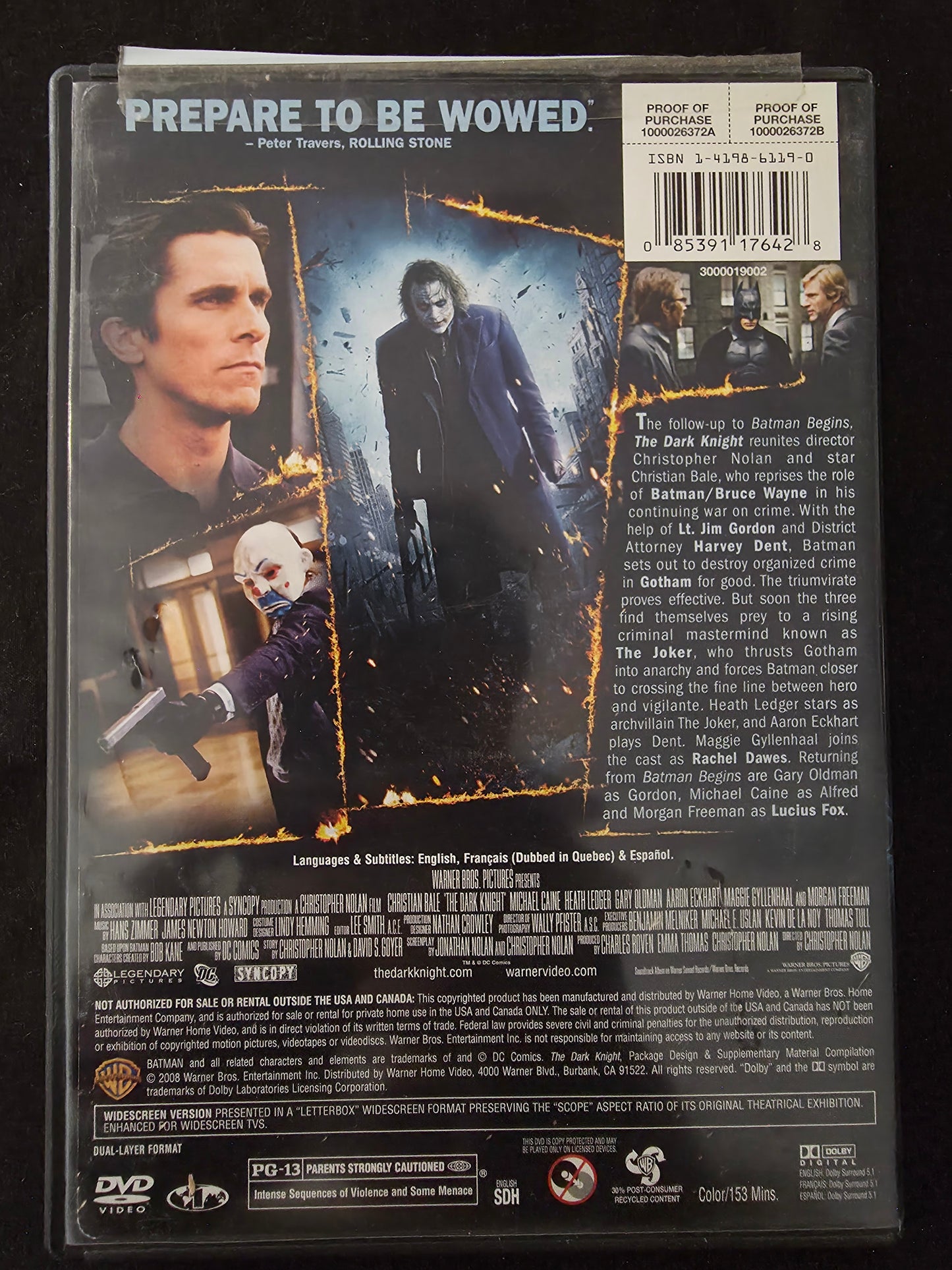The Dark Knight (DVD, 2008) – Widescreen – Includes Catalog
