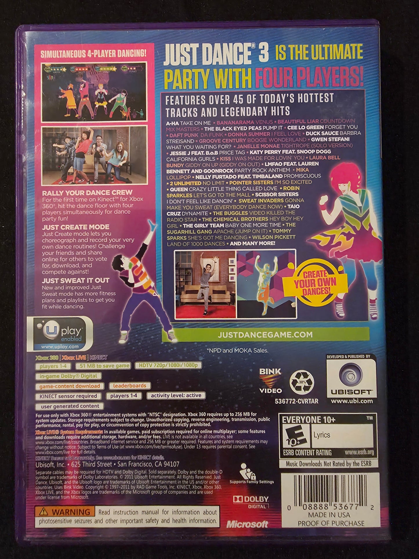 Just Dance 3 (Microsoft Xbox 360) CIB