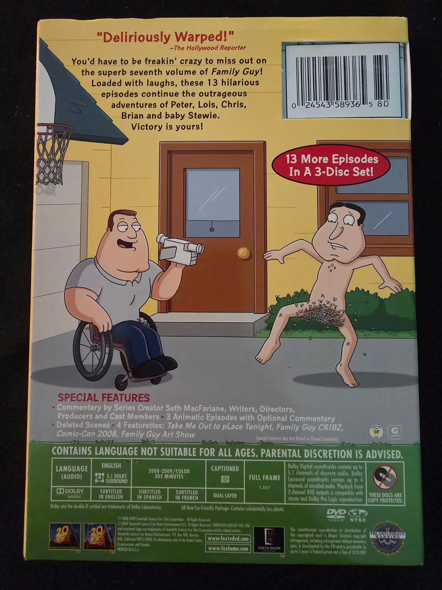 Family Guy DVD 2009 Season 7 Comedy Seth MacFarlane Special Features