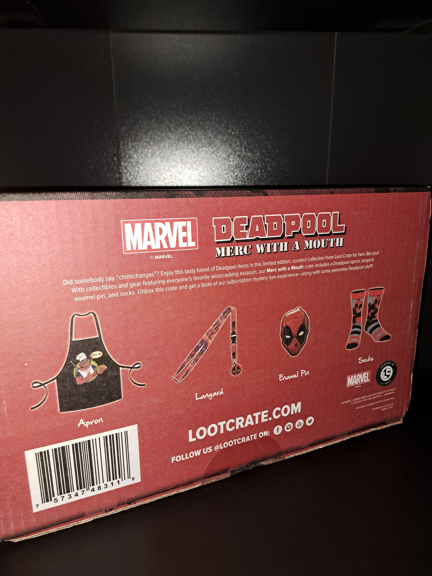 2018 Marvel DeadPool Merc with a Mouth Collectibles & Gear Loot Crate